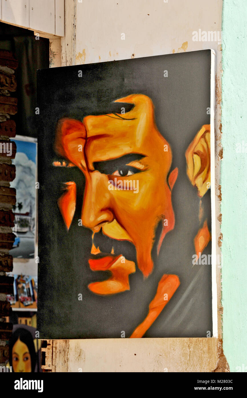 TRINIDAD, CUBA, le 8 mai 2009. Une peinture de Che Guevara à vendre dans un magasin à Trinidad, Cuba, le 8 mai 2009. Banque D'Images