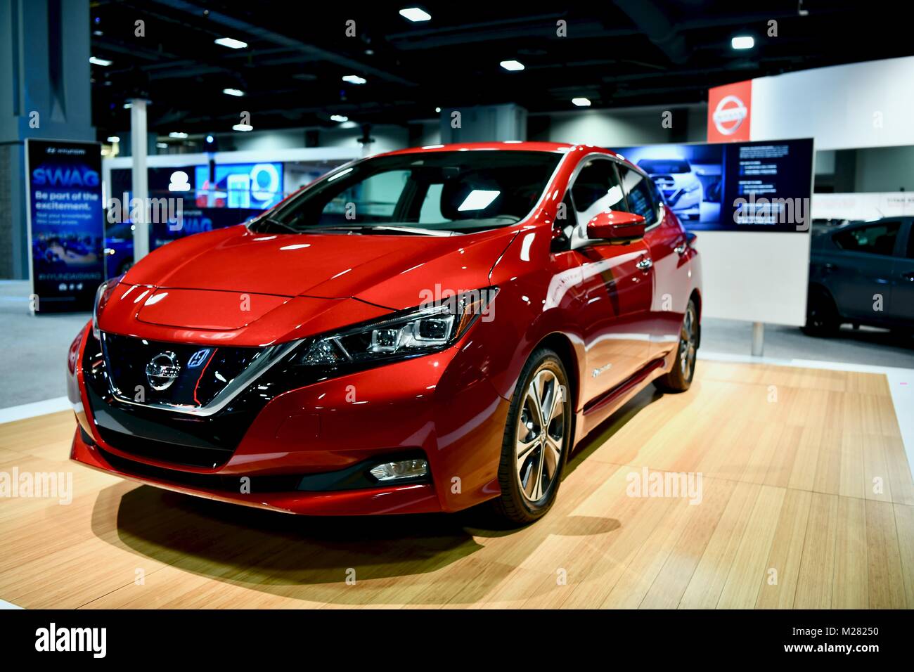 2018 berline Nissan au Salon de l'Auto 2018 Washington, Washington DC, USA Banque D'Images