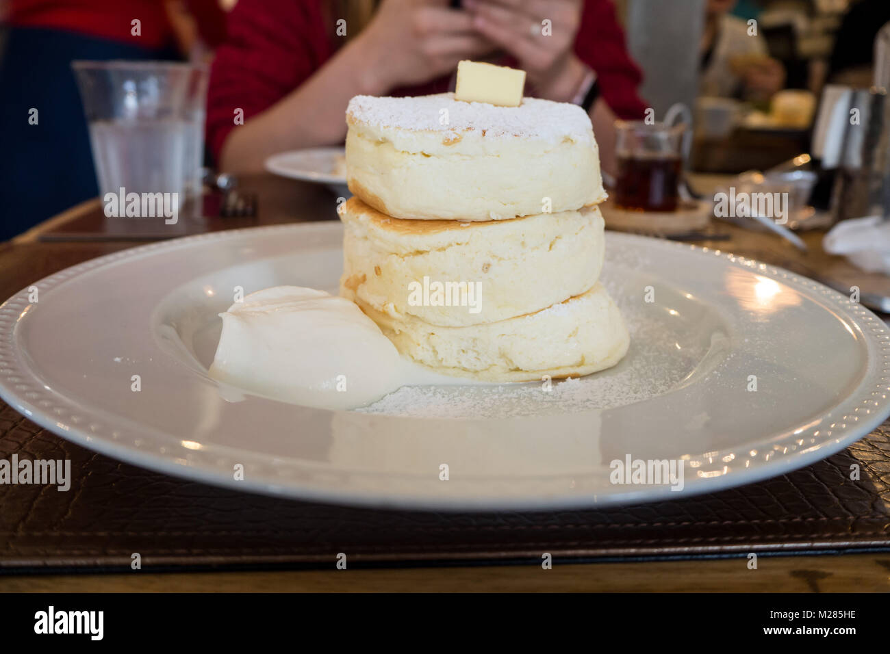 Fluffy pancakes japonais Banque D'Images