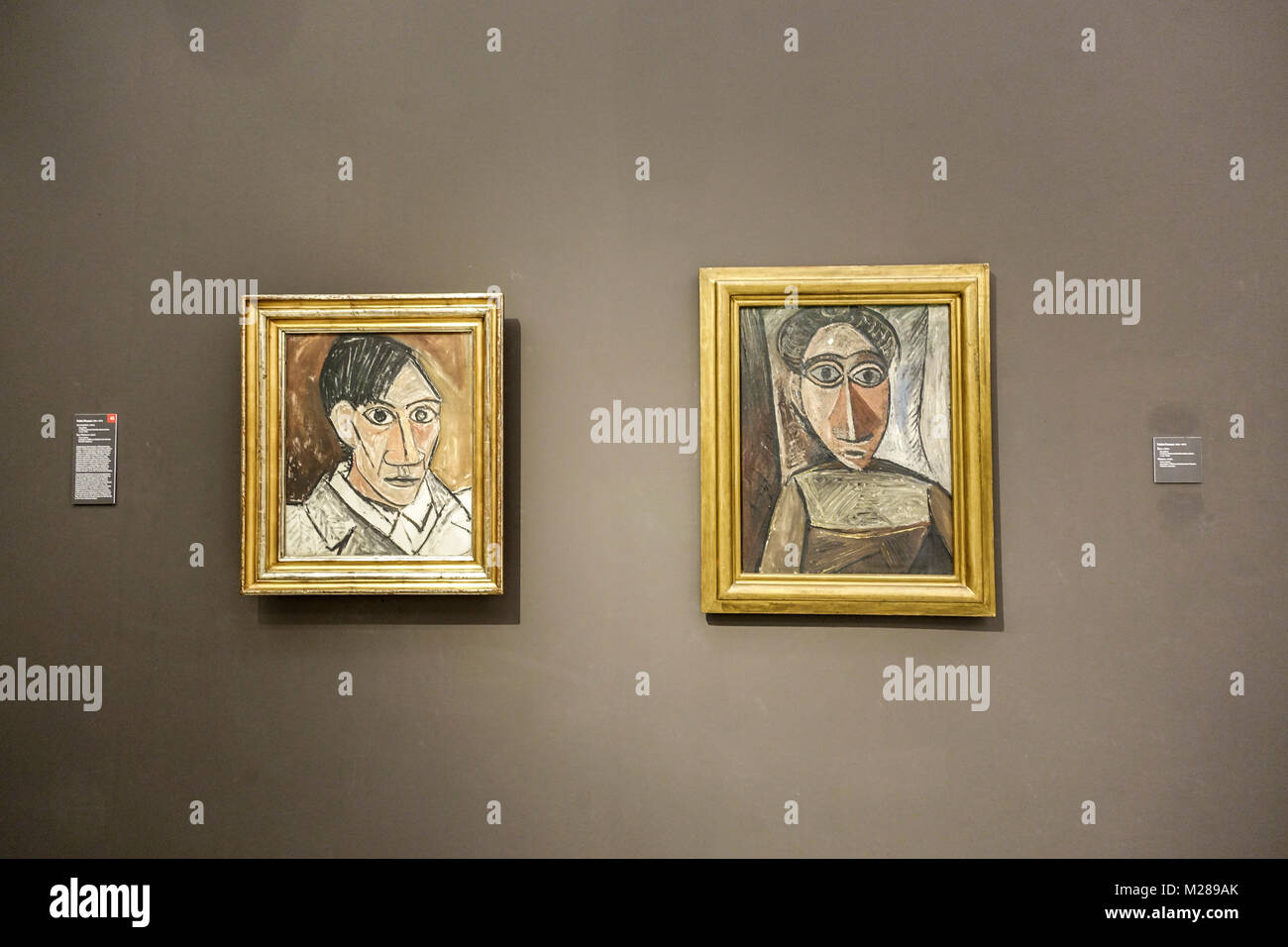 Célèbre Pablo Picasso autoportrait (à gauche) Veletrzni palac, Galerie nationale, Prague République tchèque Portrait Picasso Banque D'Images