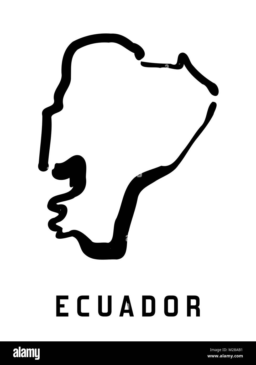 Equateur site contours - lisse forme pays simplifié la carte vecteur. Illustration de Vecteur