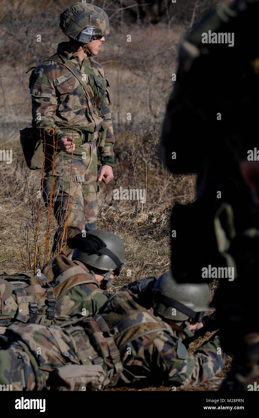 Les jeunes volontaires français à CFIM (Centre de formation militaire initiale) à Gap, Hautes-Alpes, France Banque D'Images