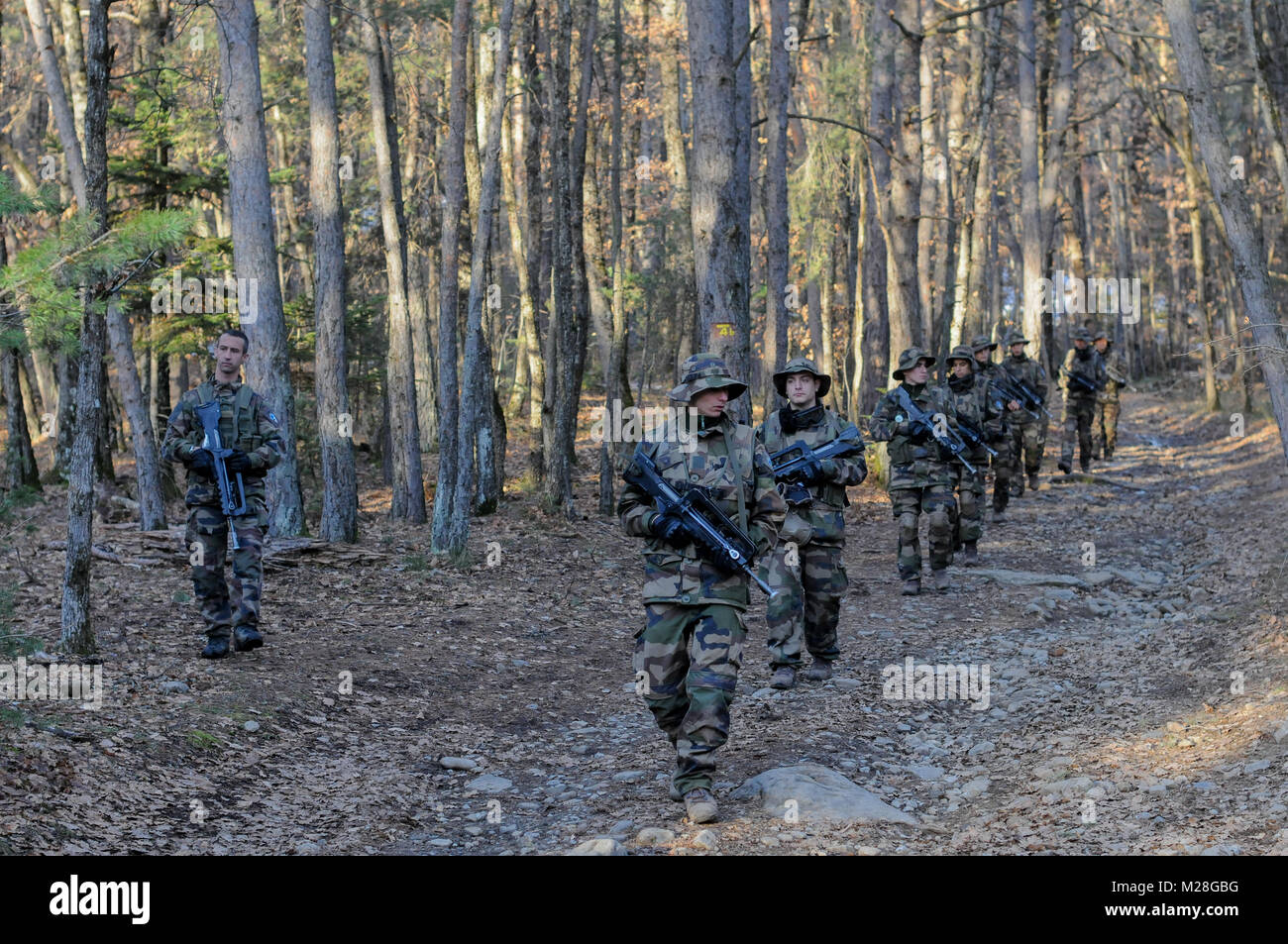 Les jeunes volontaires français à CFIM (Centre de formation militaire initiale) à Gap, Hautes-Alpes, France Banque D'Images