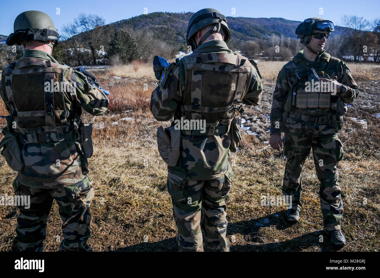 Les jeunes volontaires français à CFIM (Centre de formation militaire initiale) à Gap, Hautes-Alpes, France Banque D'Images