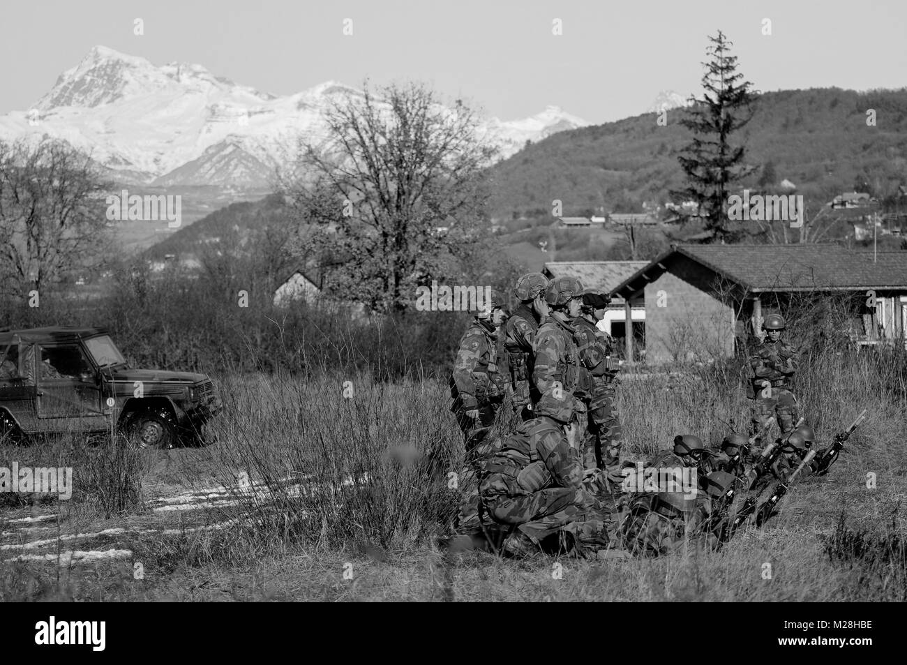 Les jeunes volontaires français à CFIM (Centre de formation militaire initiale) à Gap, Hautes-Alpes, France Banque D'Images