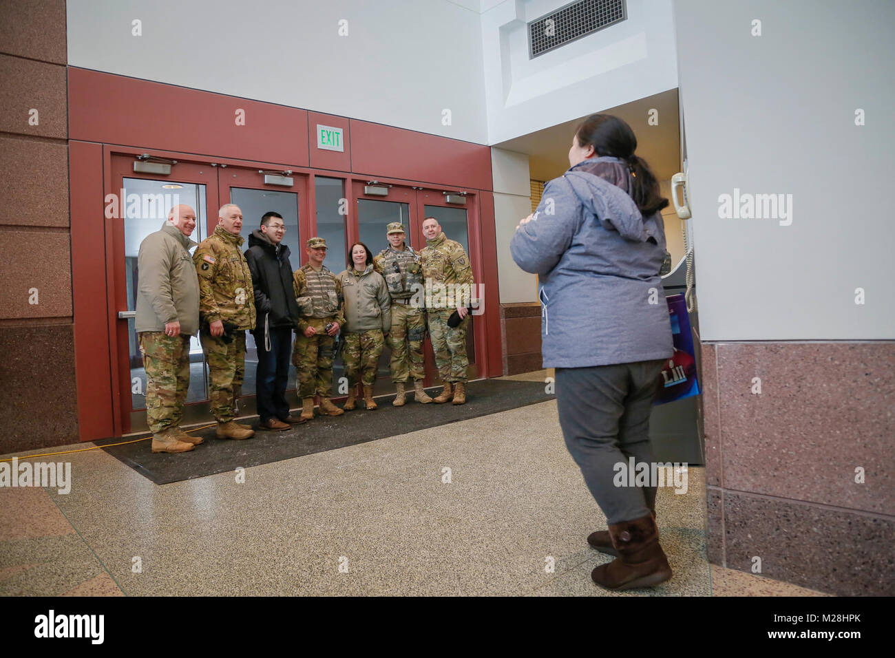 Les membres de la Garde nationale d'armée du Minnesota posent pour une Banque D'Images