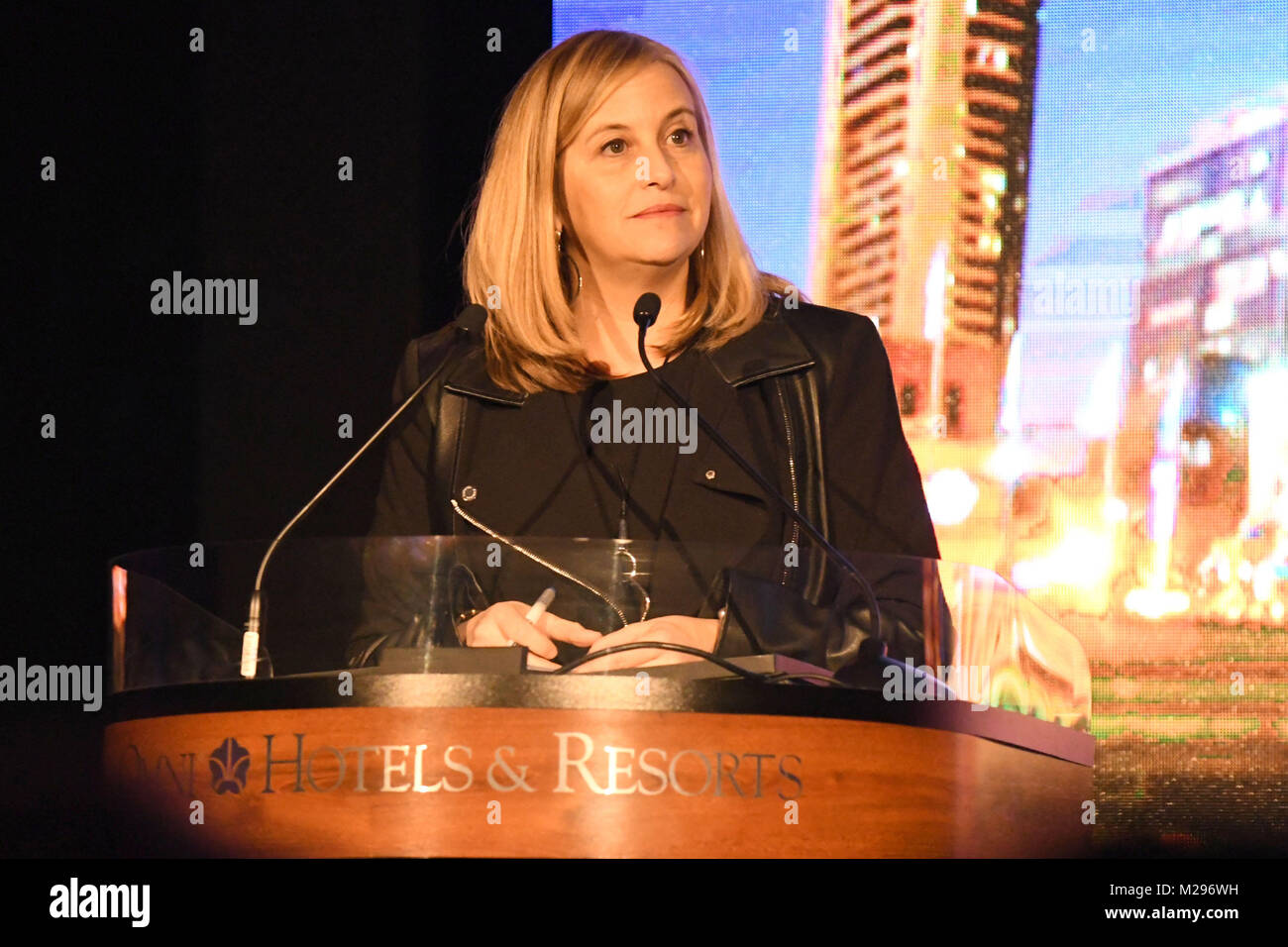5 février 2018 - Nashville, Tennessee, États-Unis - 05 février 2018 - Nashville, Tennessee - Megan Barry. CRS 2018 Cérémonie d'ouverture, tenue à l'hôtel Omni. Crédit photo : Dara-Michelle Farr/AdMedia (crédit Image : © Dara-Michelle Farr/AdMedia via Zuma sur le fil) Banque D'Images