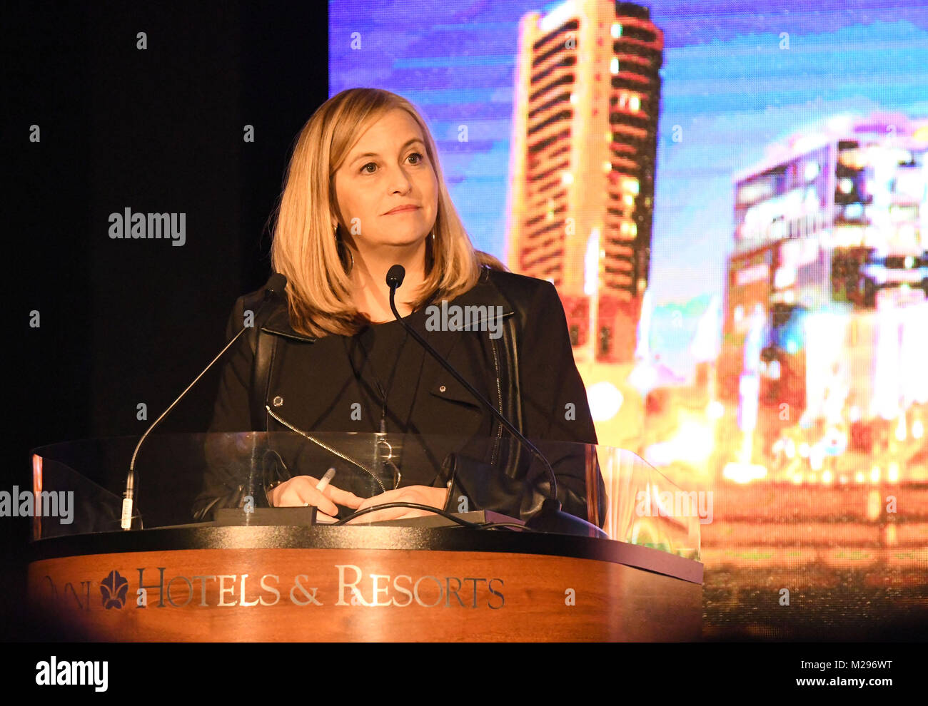 5 février 2018 - Nashville, Tennessee, États-Unis - 05 février 2018 - Nashville, Tennessee - Megan Barry. CRS 2018 Cérémonie d'ouverture, tenue à l'hôtel Omni. Crédit photo : Dara-Michelle Farr/AdMedia (crédit Image : © Dara-Michelle Farr/AdMedia via Zuma sur le fil) Banque D'Images