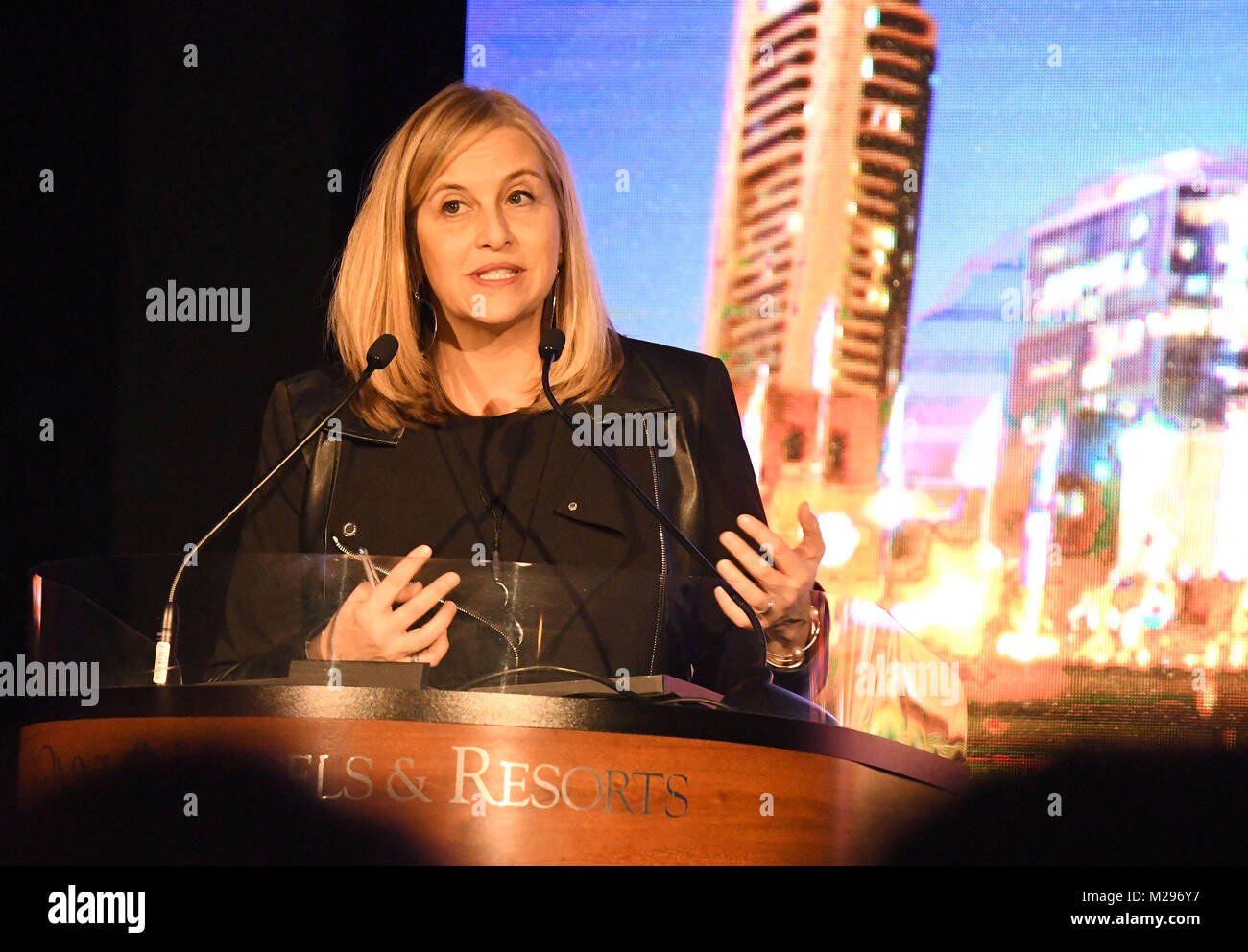 5 février 2018 - Nashville, Tennessee, États-Unis - 05 février 2018 - Nashville, Tennessee - Megan Barry. CRS 2018 Cérémonie d'ouverture, tenue à l'hôtel Omni. Crédit photo : Dara-Michelle Farr/AdMedia (crédit Image : © Dara-Michelle Farr/AdMedia via Zuma sur le fil) Banque D'Images