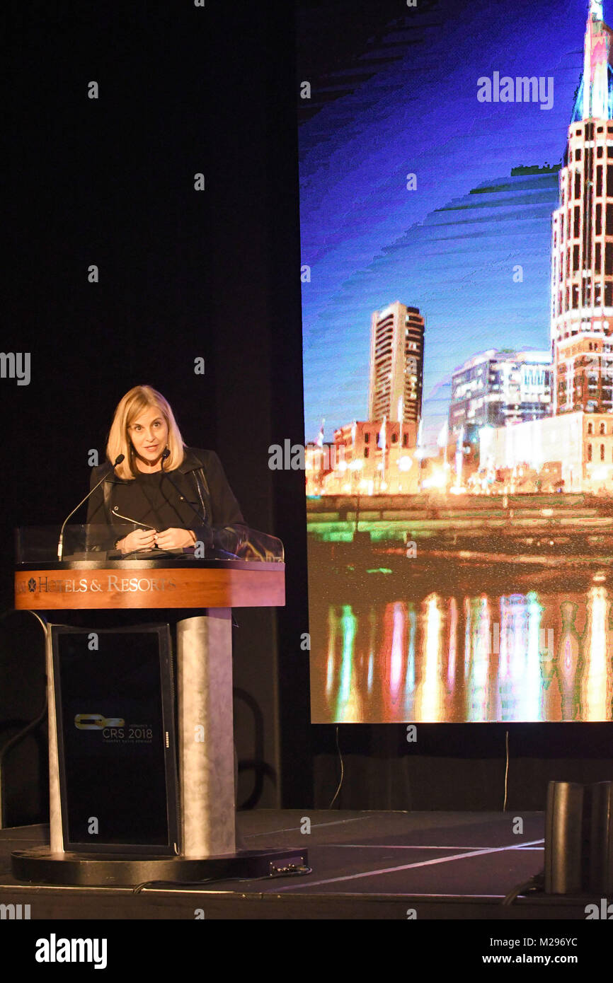 5 février 2018 - Nashville, Tennessee, États-Unis - 05 février 2018 - Nashville, Tennessee - Megan Barry. CRS 2018 Cérémonie d'ouverture, tenue à l'hôtel Omni. Crédit photo : Dara-Michelle Farr/AdMedia (crédit Image : © Dara-Michelle Farr/AdMedia via Zuma sur le fil) Banque D'Images