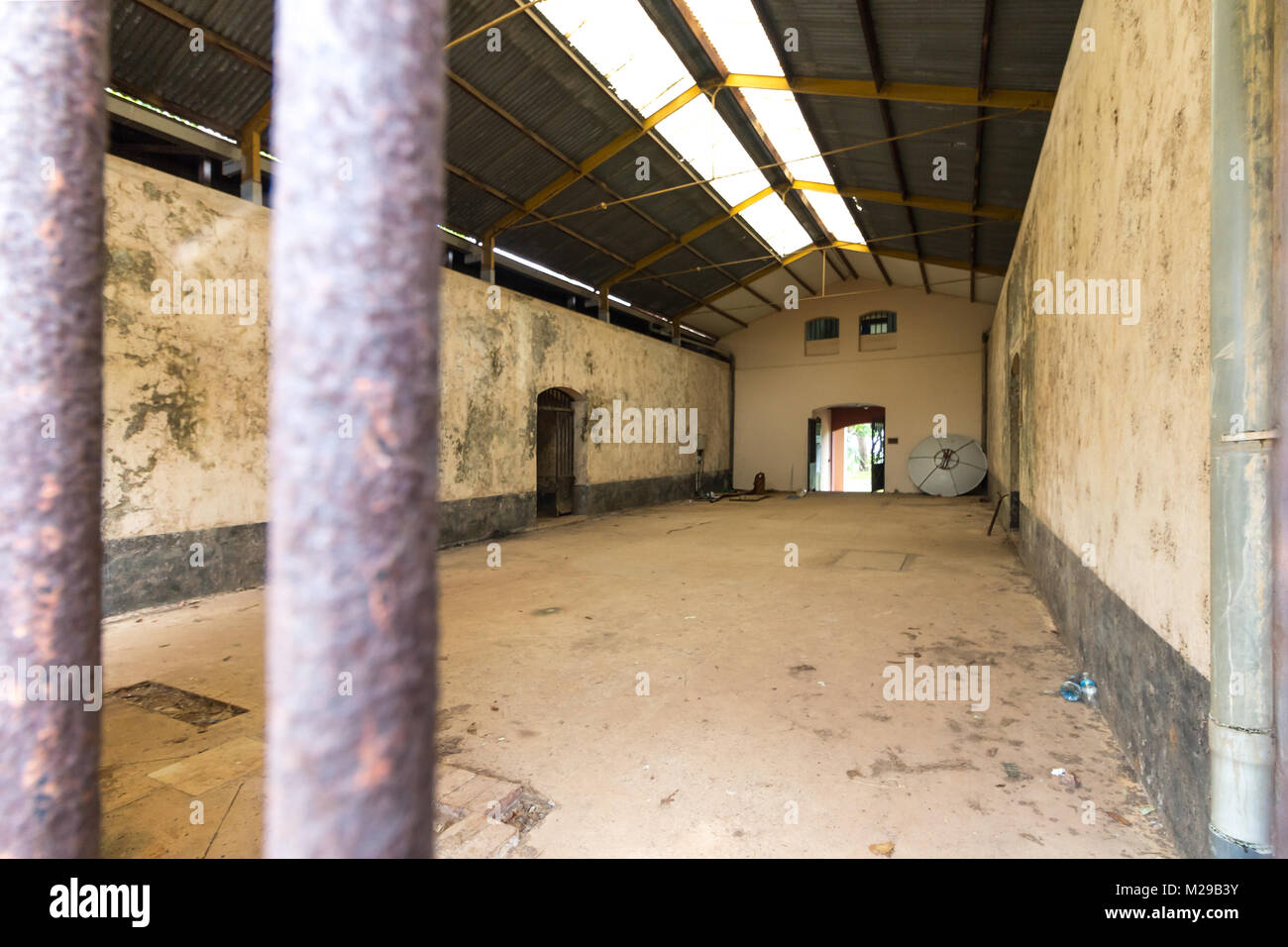 Inteior d'un bagne à l'île Royale, l'une des îles des Iles du Salut (Îles du salut) en Guyane. Ces îles font partie d'un stylo Banque D'Images