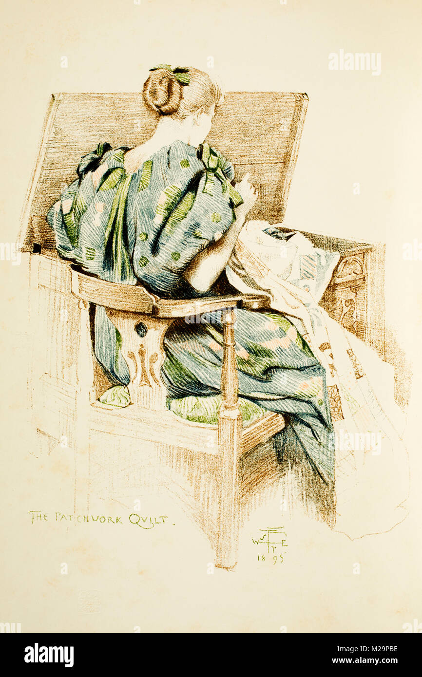 La mosaïque, Auto lithographie, demi-teinte couleur illustration par Joseph Walter ouest à partir de 1895, le Studio un magazine illustré de fines et Appl Banque D'Images