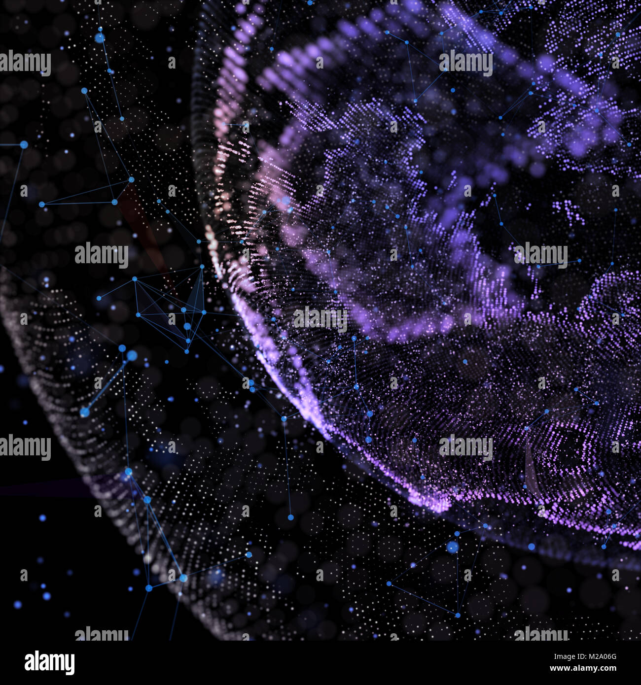 La communication des personnes dans un réseau social sans limites. Les lignes de connexion autour de Earth Globe.Le concept de réseau social. 3d illustration. Banque D'Images