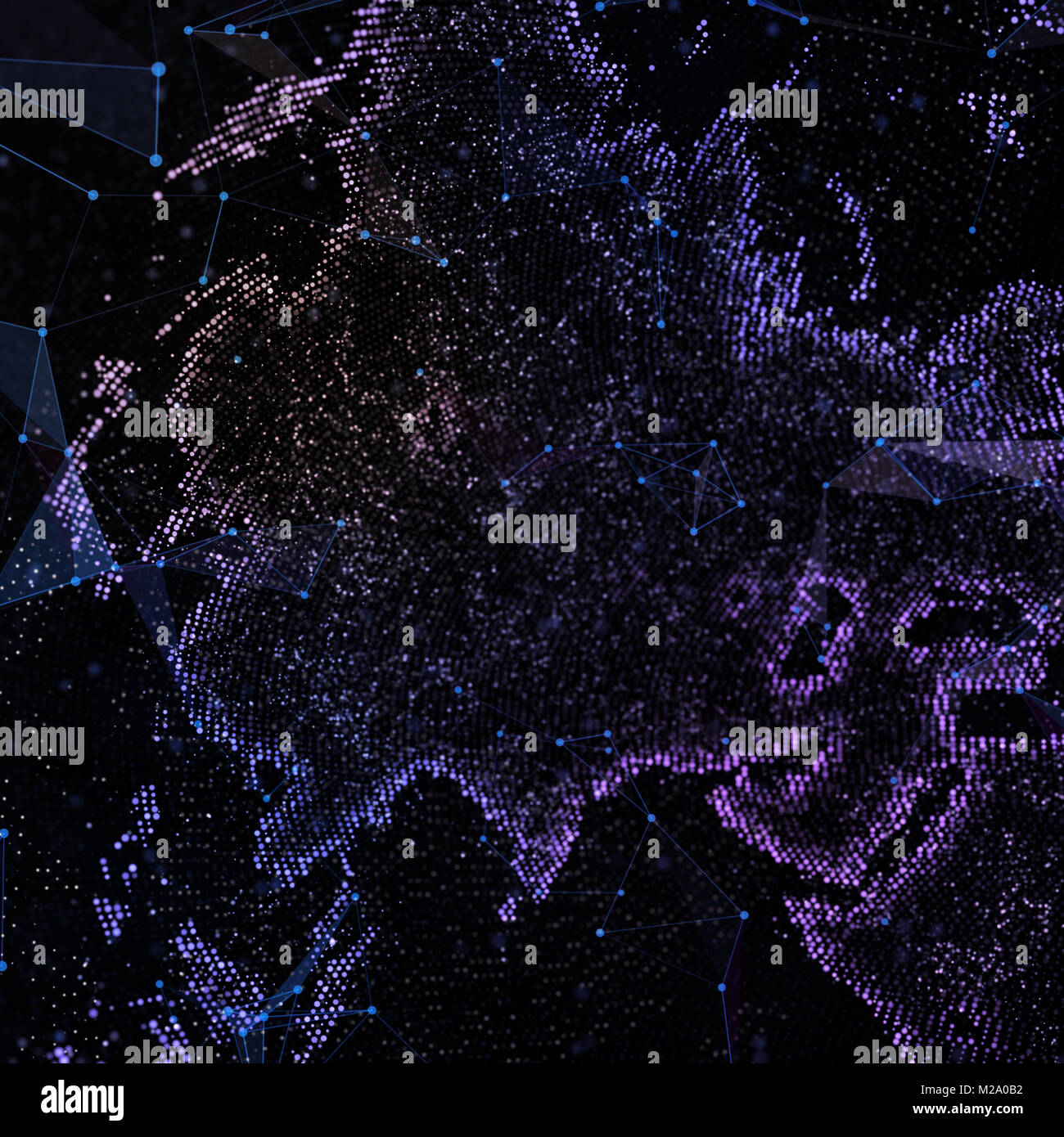 L'échange de données et réseau mondial dans le monde 3d illustration. Banque D'Images