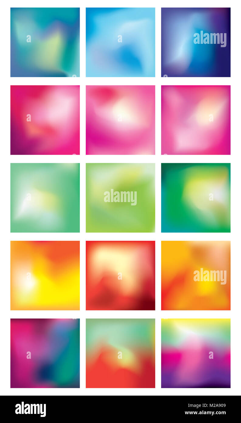 Collection de 15 milieux colorés résumé floue- images vectorielles EPS 10 Banque D'Images