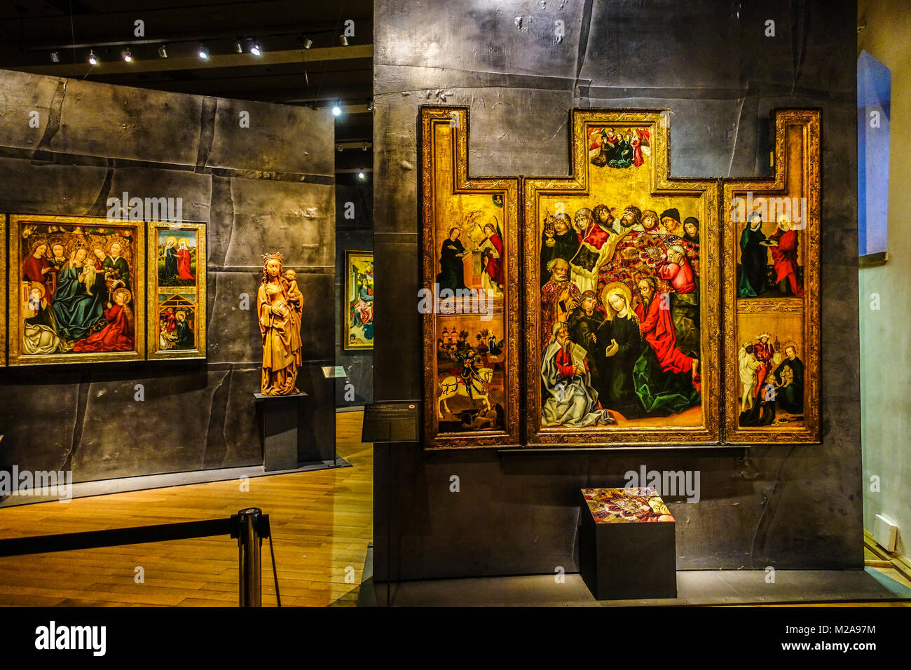 Retables, après 1470, la galerie nationale d'Art médiéval, couvent Sainte-Agnès, Prague, République Tchèque Banque D'Images