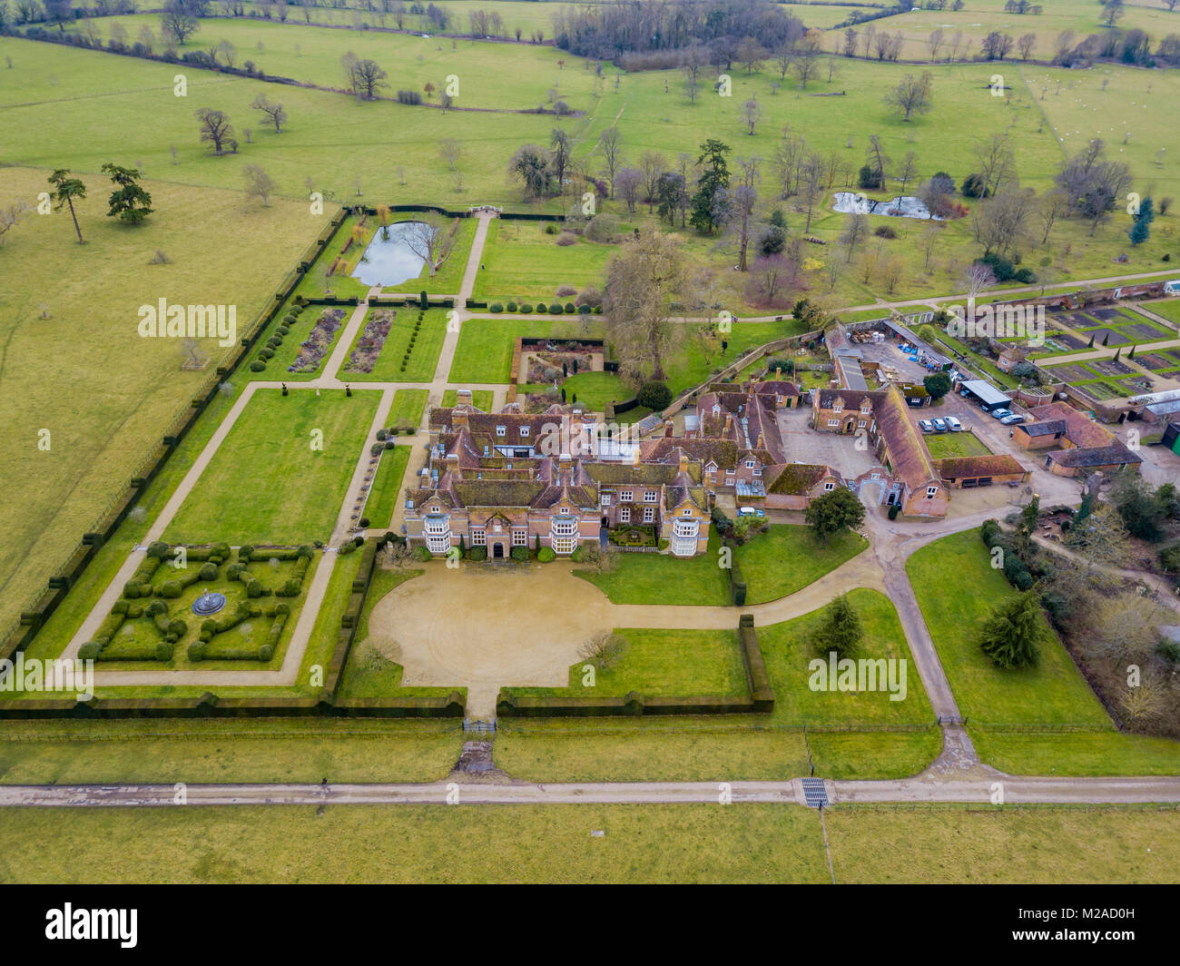 Godinton House & Gardens, Ashford, Kent vue aérienne Banque D'Images