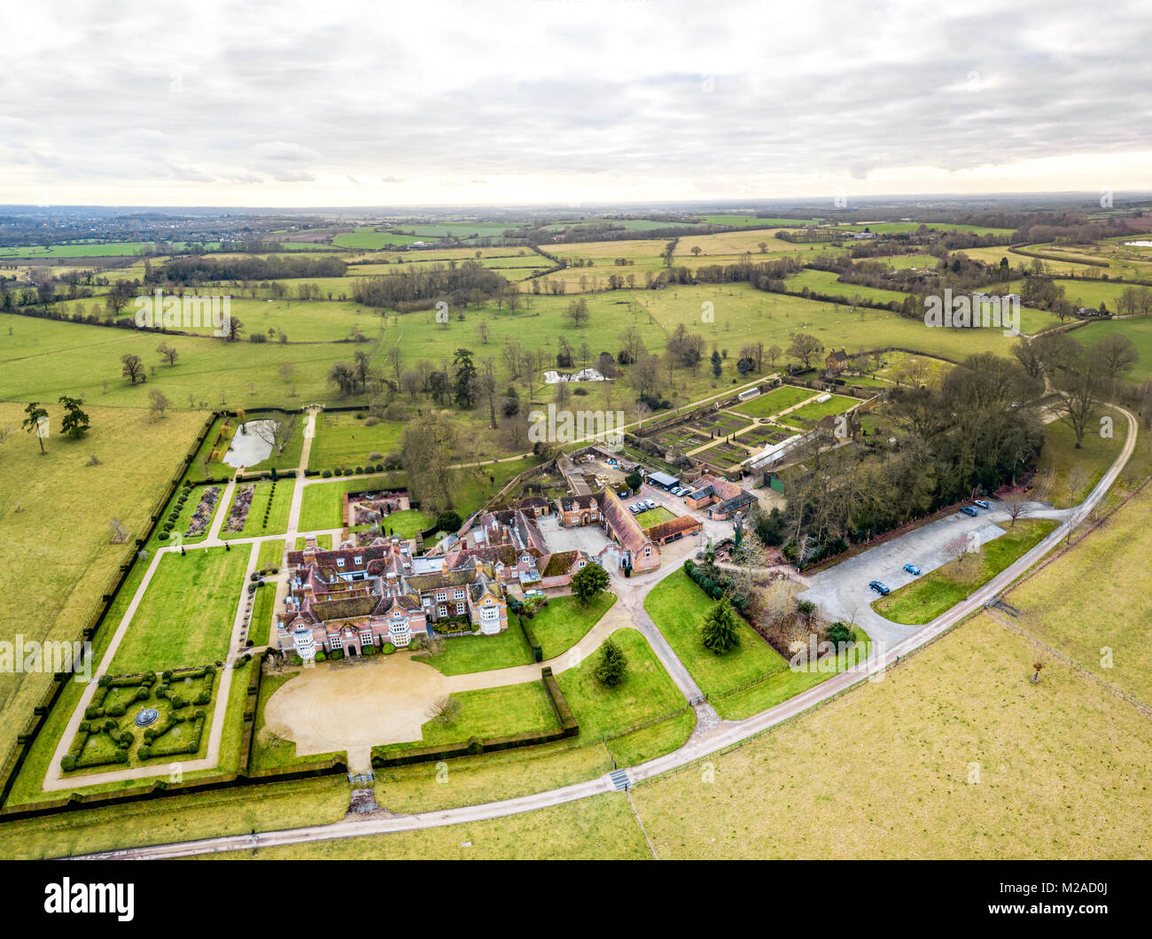 Godinton House & Gardens, Ashford, Kent vue aérienne Banque D'Images