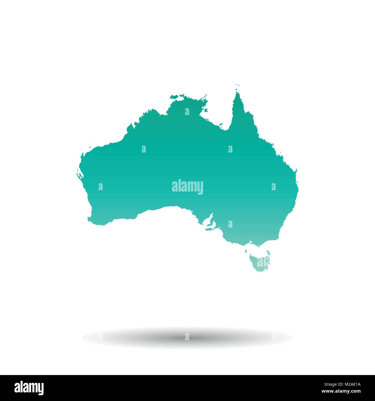 Carte de l'Australie. Vector illustration turquoise colorés sur fond blanc isolé. Illustration de Vecteur