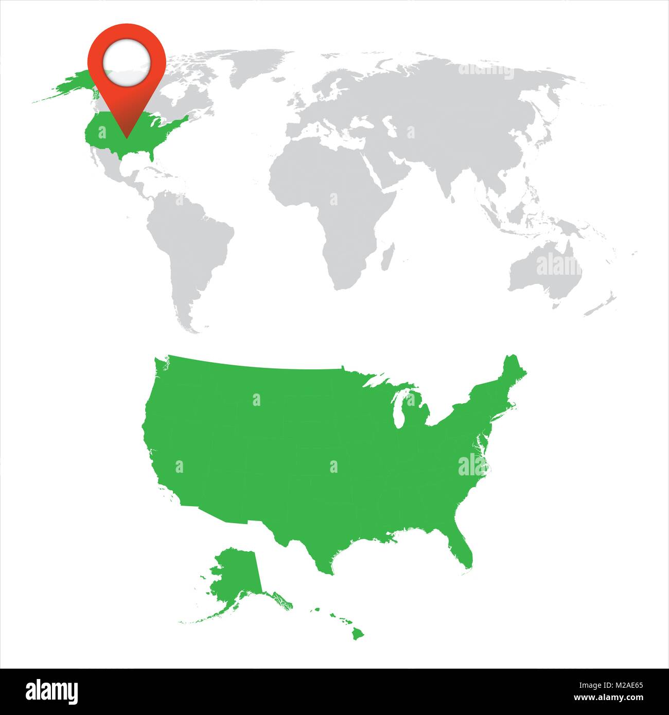 Carte détaillée d'USA et carte du monde navigation set. Télévision vector illustration. Illustration de Vecteur