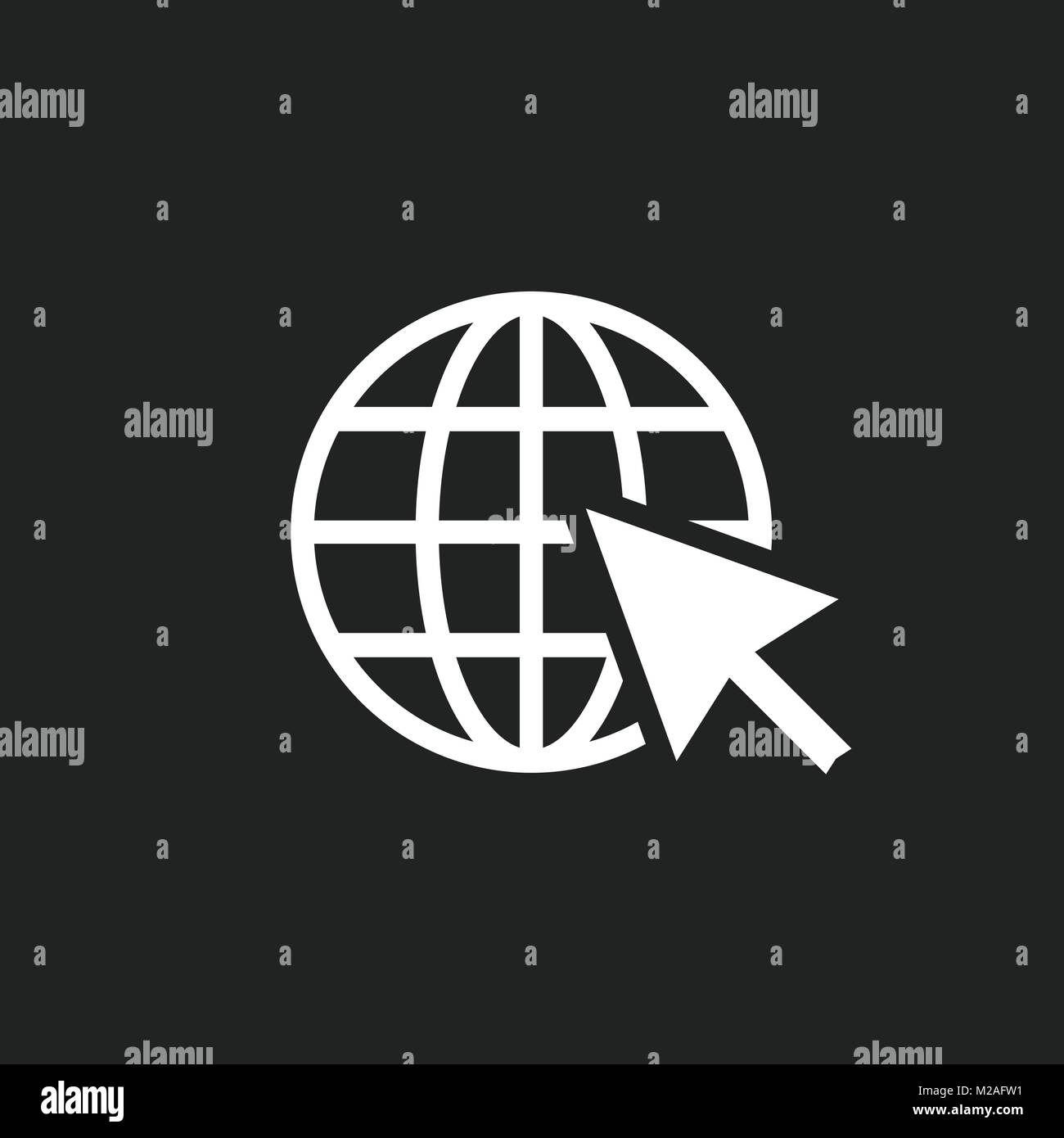 Rendez-vous à l'icône web. Télévision Internet vector illustration pour site sur fond noir. Illustration de Vecteur