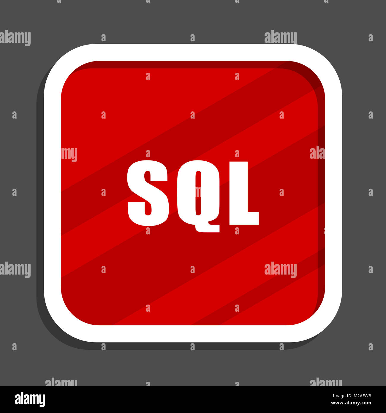 L'icône SQL. Modèle plat square bandeau. Banque D'Images