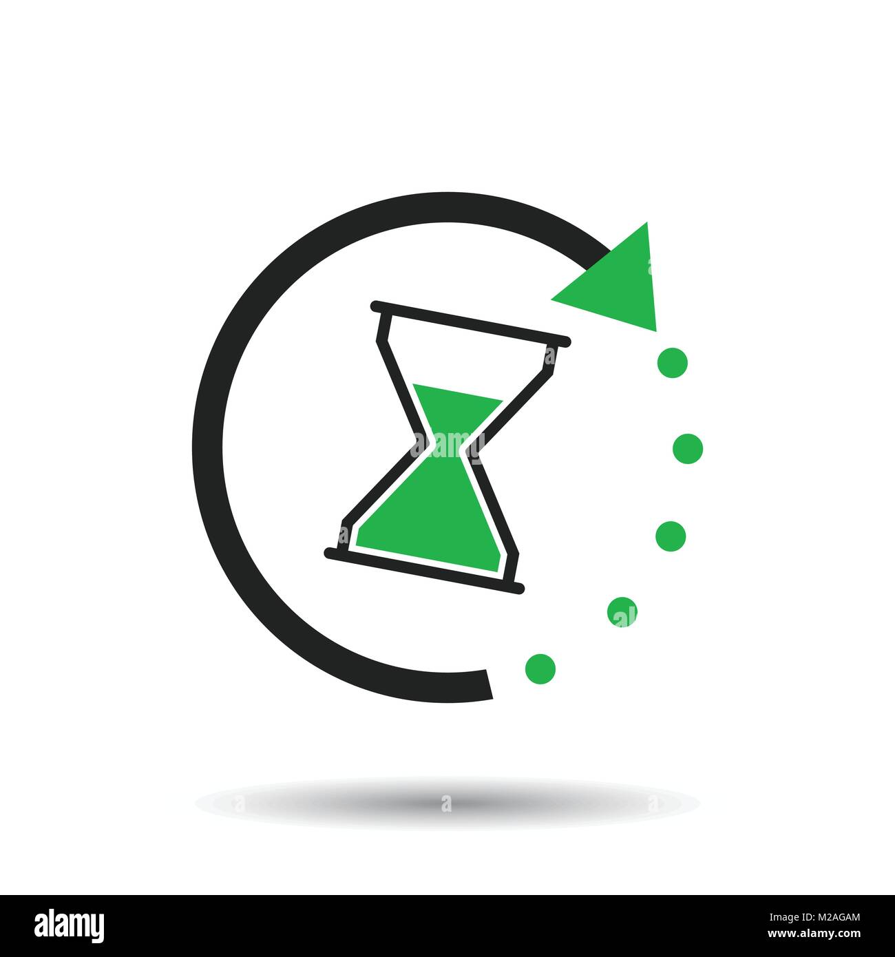 L'icône de temps. Télévision vector illustration avec hourglass sur fond blanc. Illustration de Vecteur