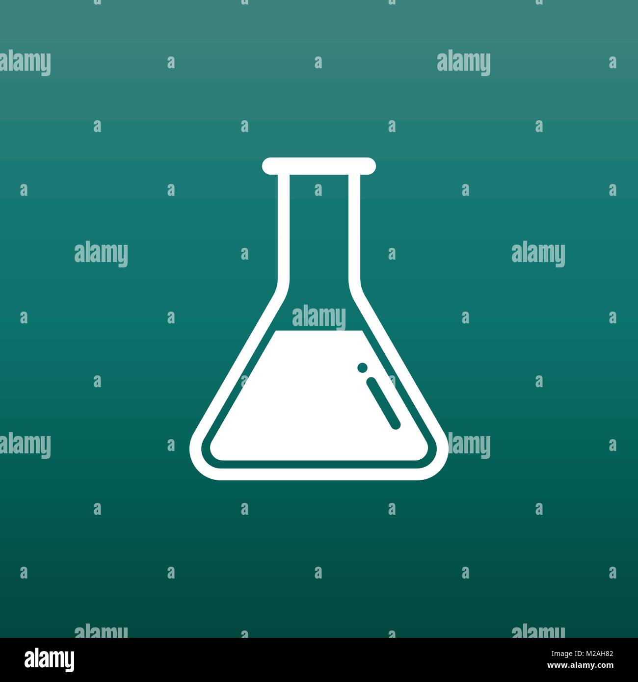 Tube à essai chimique icône pictogramme. Équipement de laboratoire chimique isolé sur fond vert. Flacons pour expérience expérience scientifique. Vecteur moderne à la mode Illustration de Vecteur