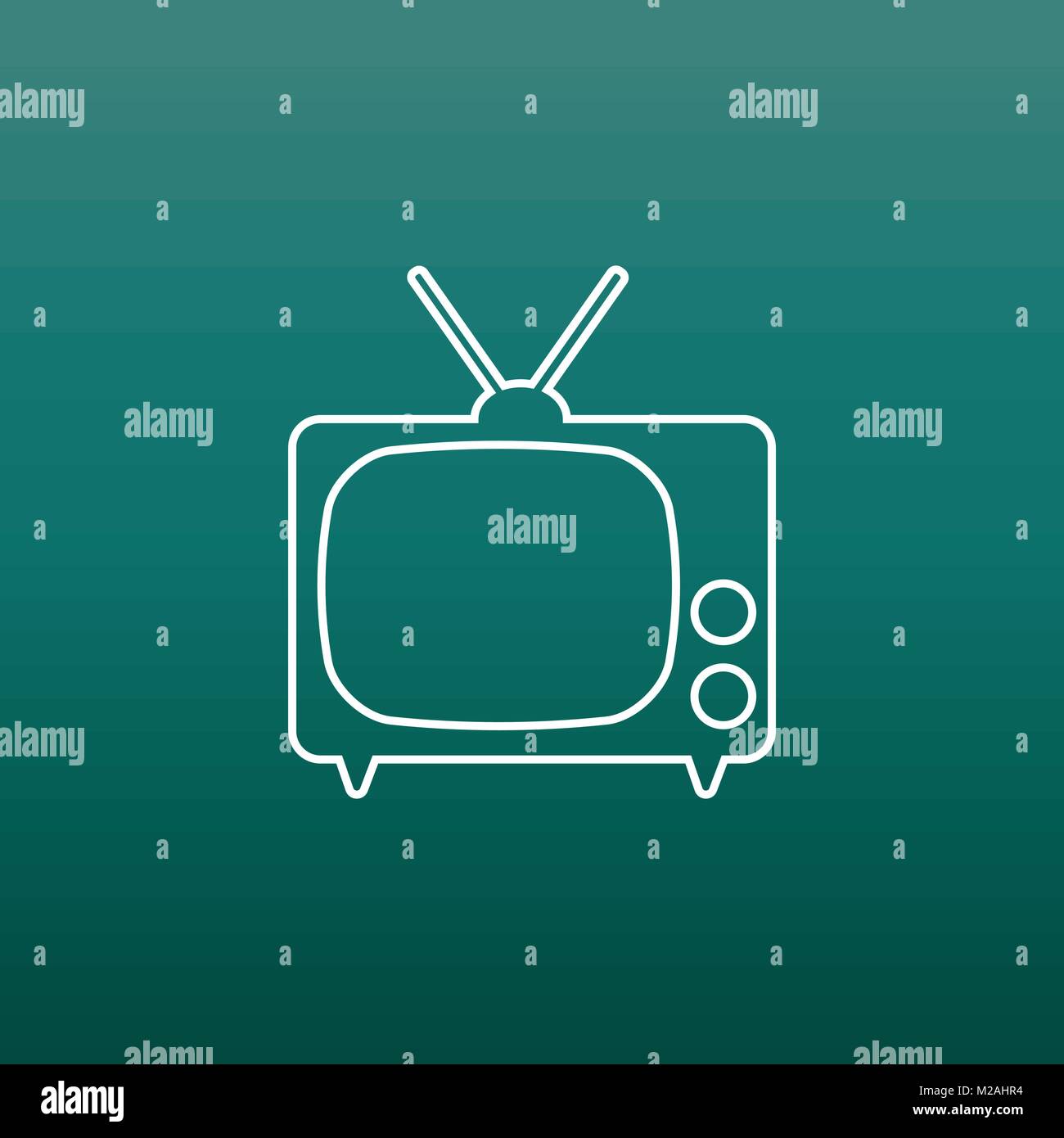 L'icône Tv vector illustration dans le style de ligne sur fond vert. Symbole de la télévision pour la conception de site web, logo, l'app, l'assurance-chômage. Illustration de Vecteur