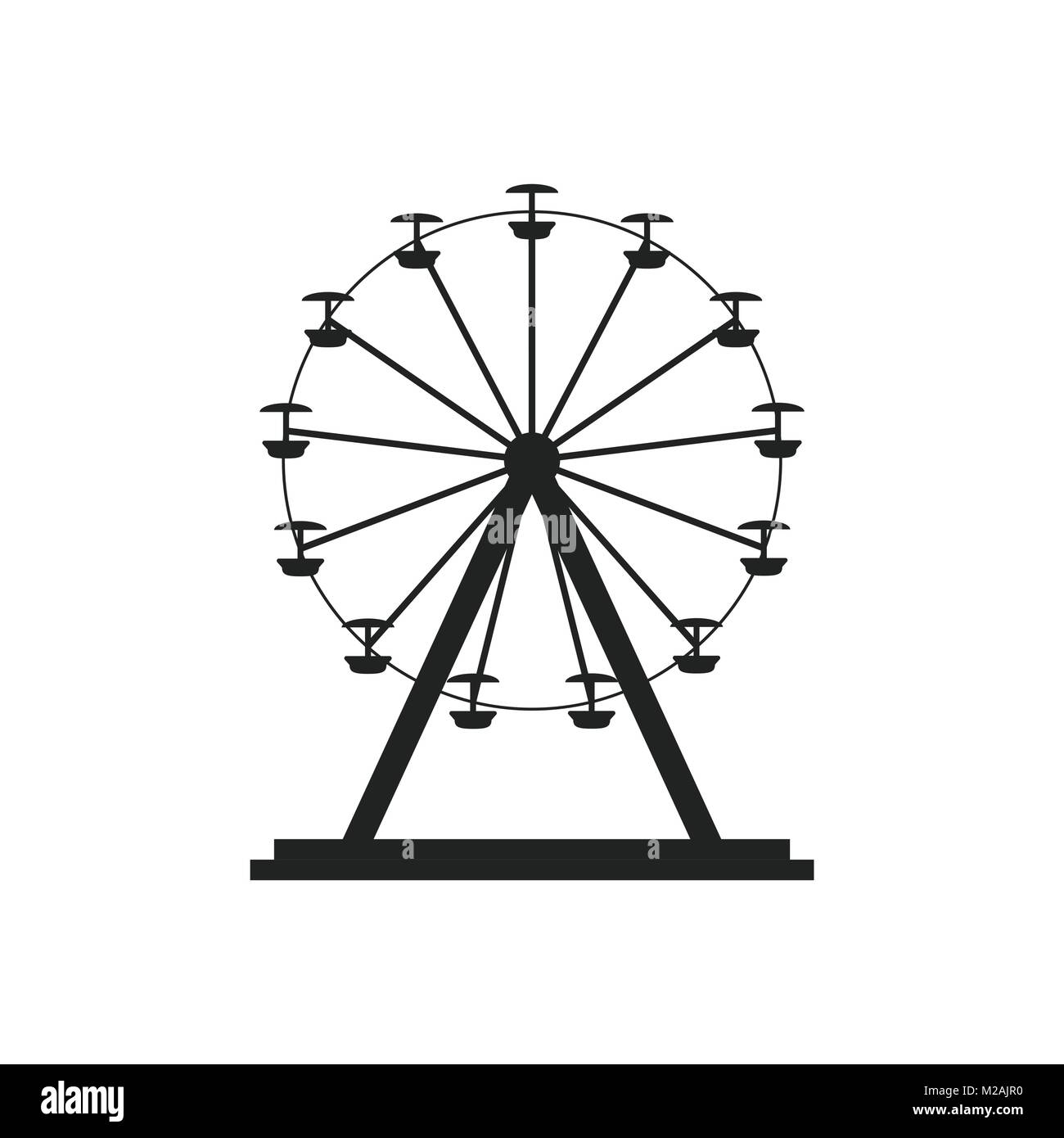 Grande roue vector icône. Parc carrousel en icône. Manège illustration. Illustration de Vecteur