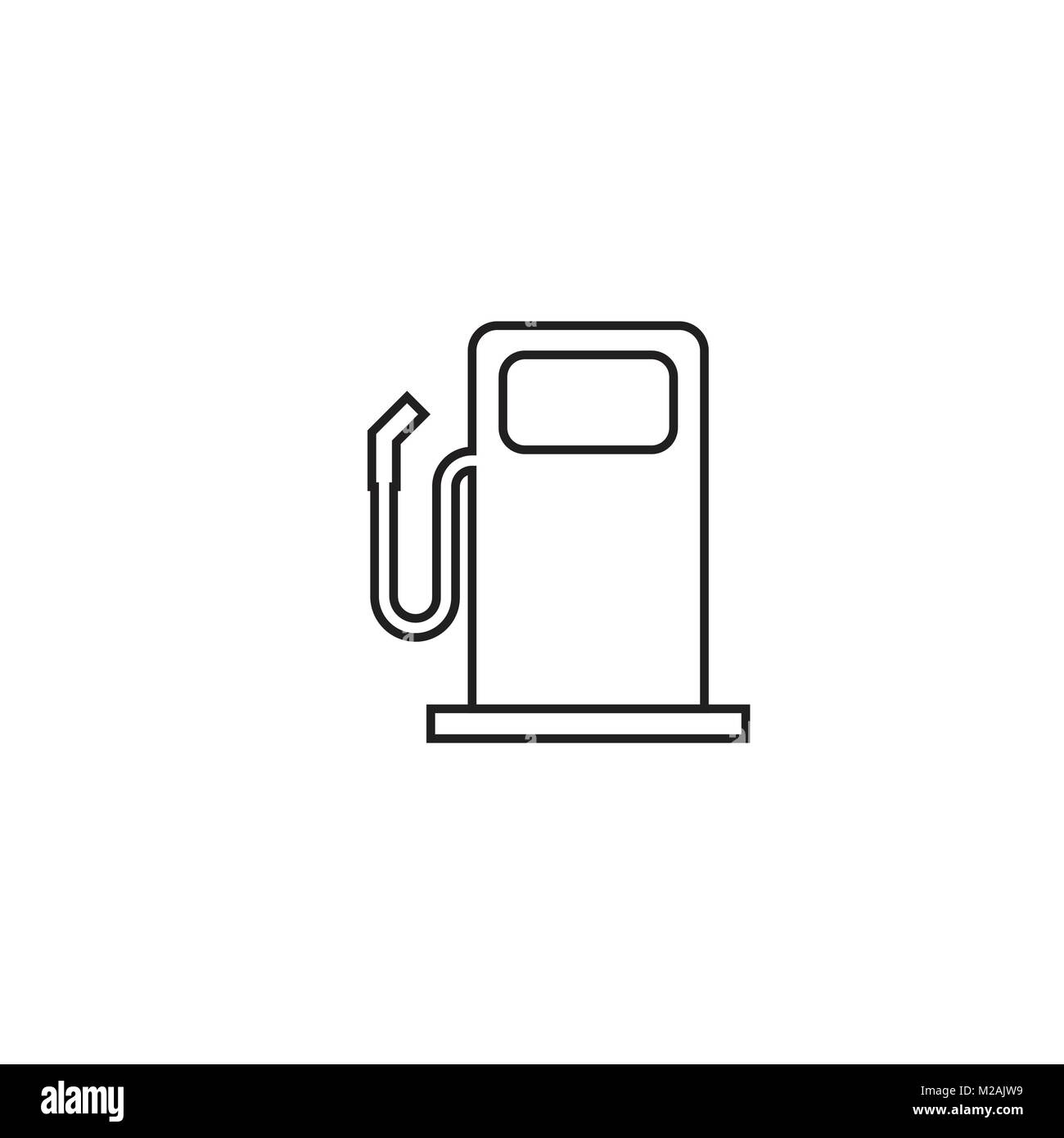 Station de gaz combustible dans l'icône de style de ligne. Pompe à essence voiture télévision illustration. Illustration de Vecteur
