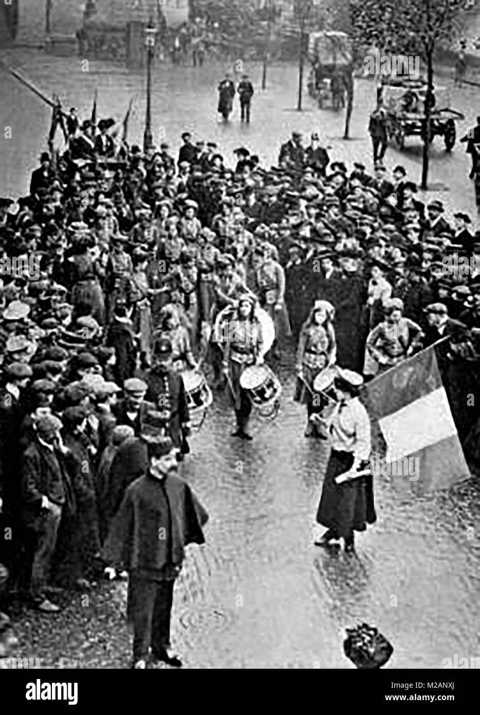 Les suffragettes Le Vendredi Noir - Novembre 1910 manifestations (à partir d'une publication de l'époque) Banque D'Images