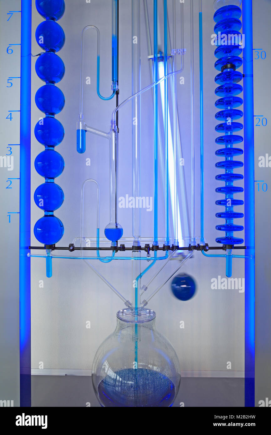 Horloge à eau, Nemo Science Museum, Amsterdam, Hollande du Nord, Pays-Bas, Europe Banque D'Images