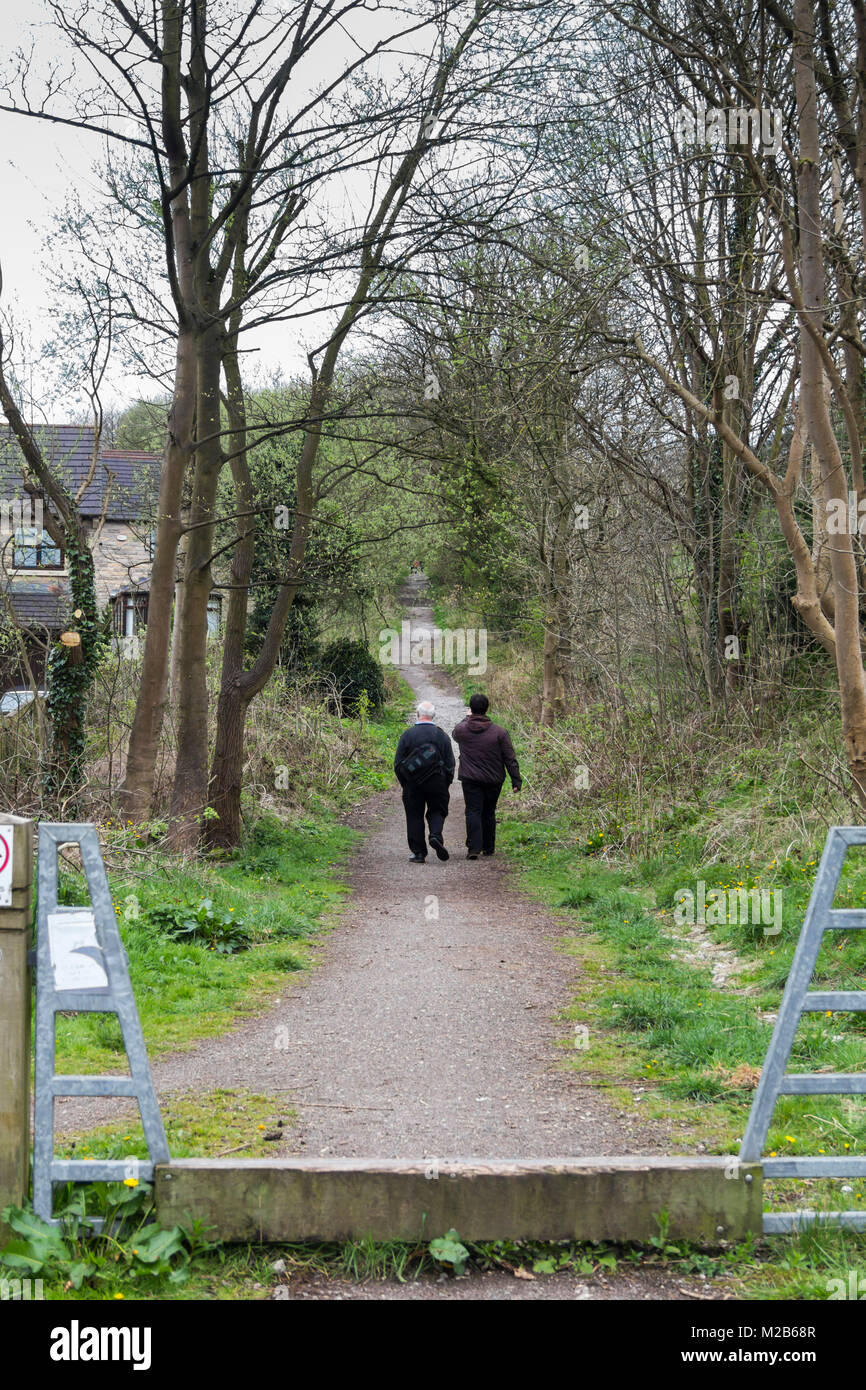 Shallcross incline sur l'ancien chemin de crête élevée et de Cromford, près de Whaley Bridge, Derbyshire. La pente est maintenant partie de la High Peak Railway à pied Banque D'Images