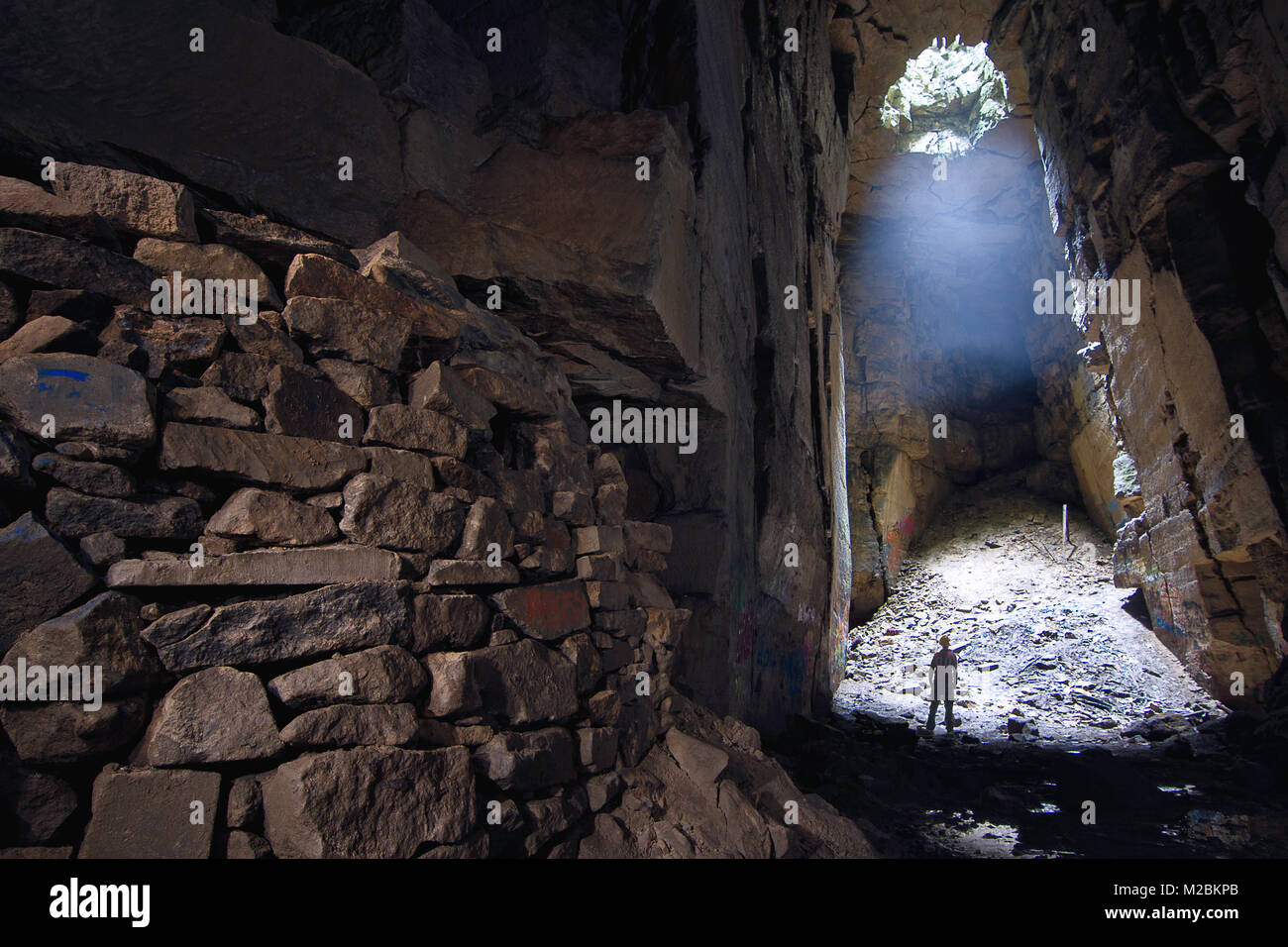 L'arbre est le premier à la case mine, connue comme la cathédrale, d'abord creusé à l'époque Romaine Banque D'Images