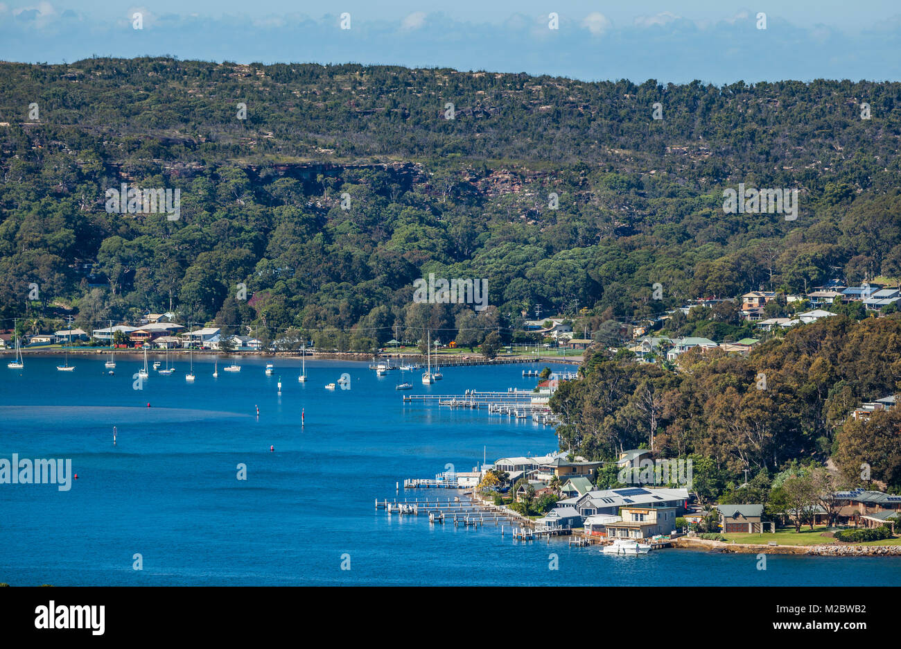 L'Australie, Nouvelle Galles du Sud, Côte centrale, l'eau de Brisbane, vue d'Kourung Gourung Wagstaffe Point et Pretty Beach Banque D'Images