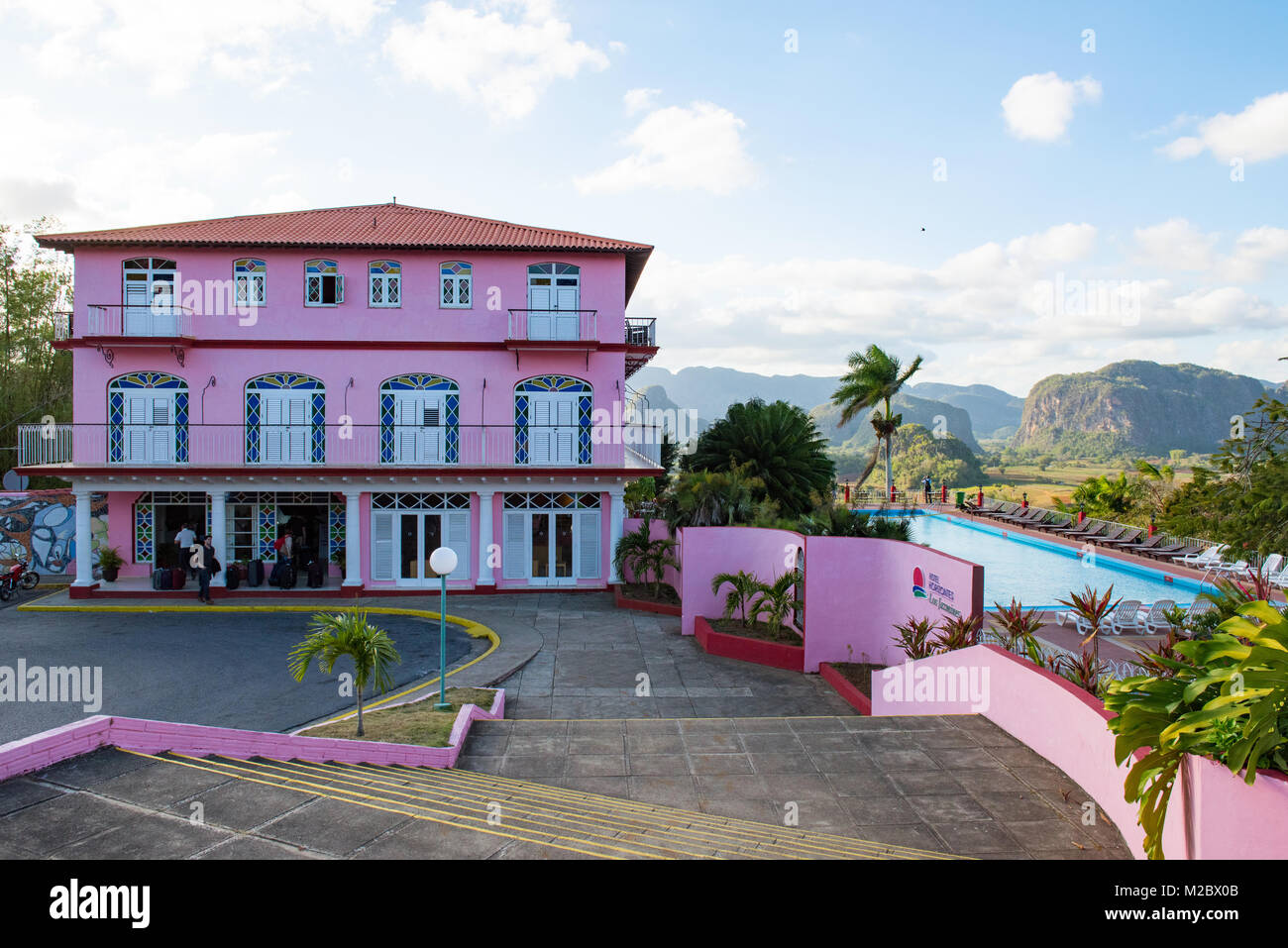 Le célèbre Hôtel Los Jasmines, vallée de Vinales, Pinar del Rio, Cuba Banque D'Images