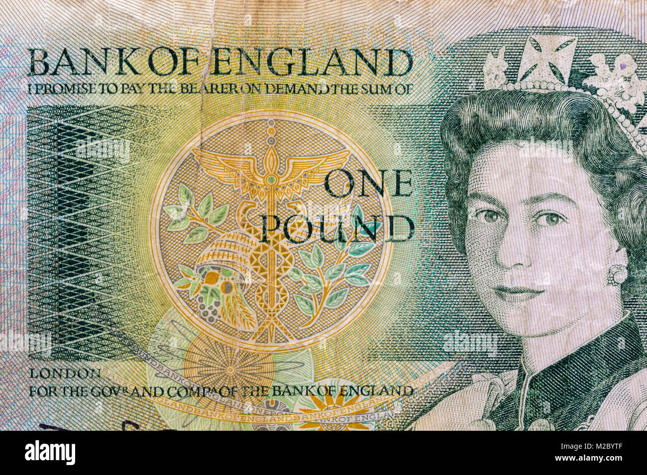 English une livre imprimé note 1978 à 84 et ont cessé d'avoir cours légal en 1988. Banque D'Images