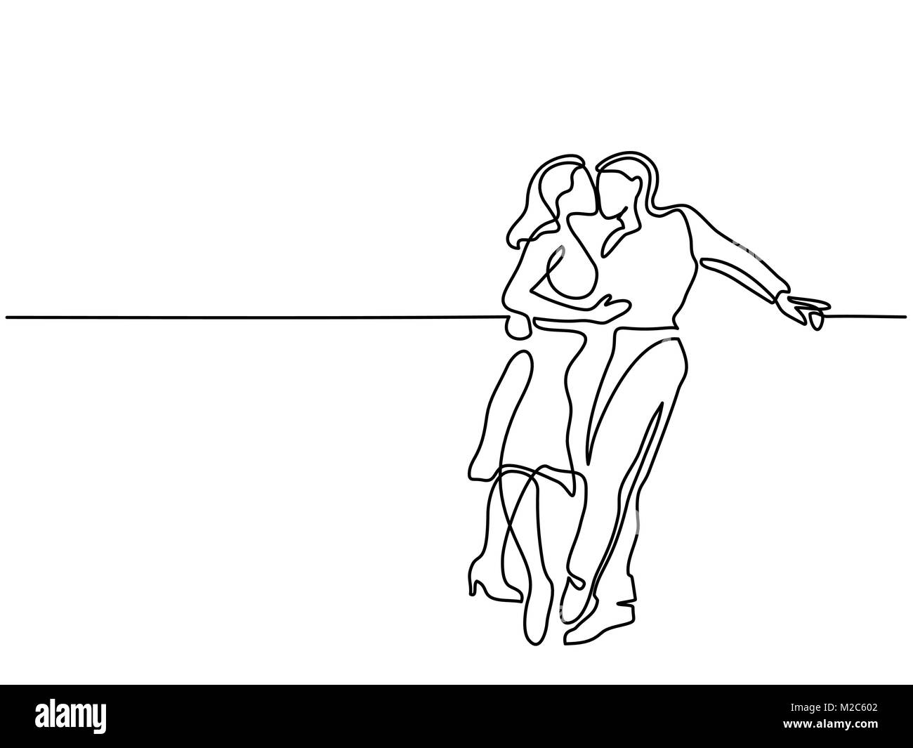 Heureux couple kissing Illustration de Vecteur