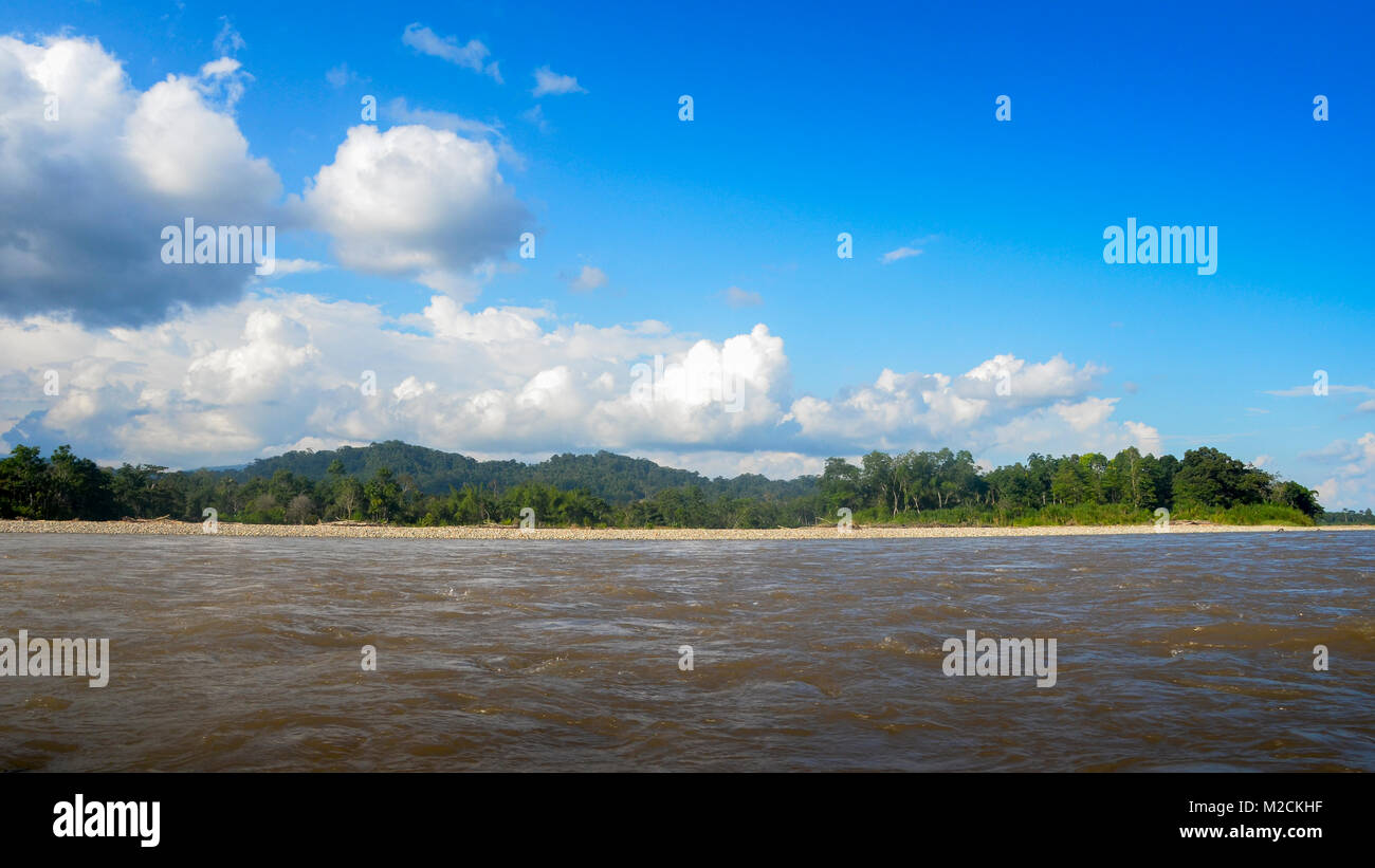 Panorama de la rivière Napo en section équatorienne de la forêt amazonienne Banque D'Images