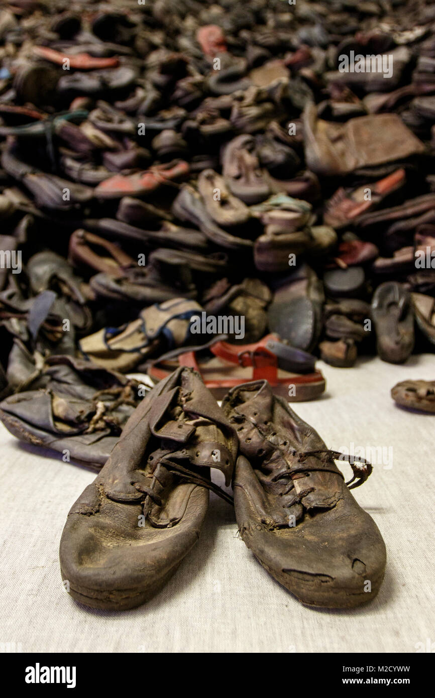 Auschwitz, Malopolskie / Pologne - 04 févr. 2018 : Auschwitz Birkenau, camp de concentration et d'extermination nazis. Banque D'Images