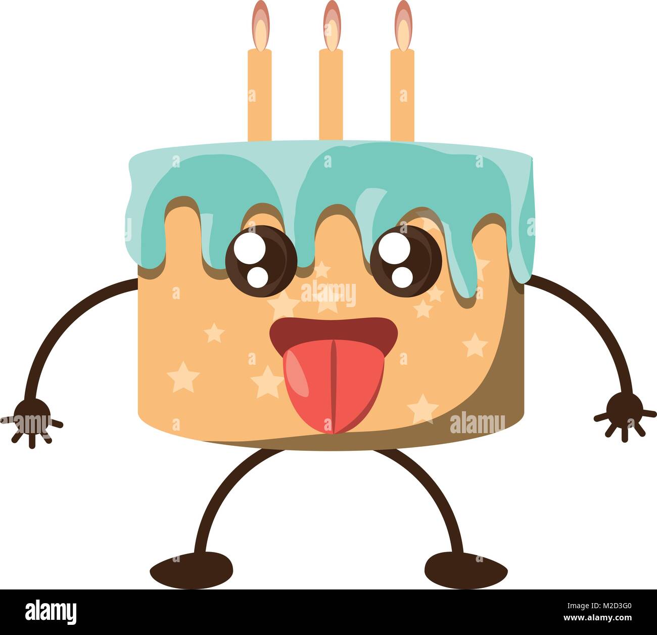L Icone De Gateau D Anniversaire De Kawaii Image Vectorielle Stock Alamy