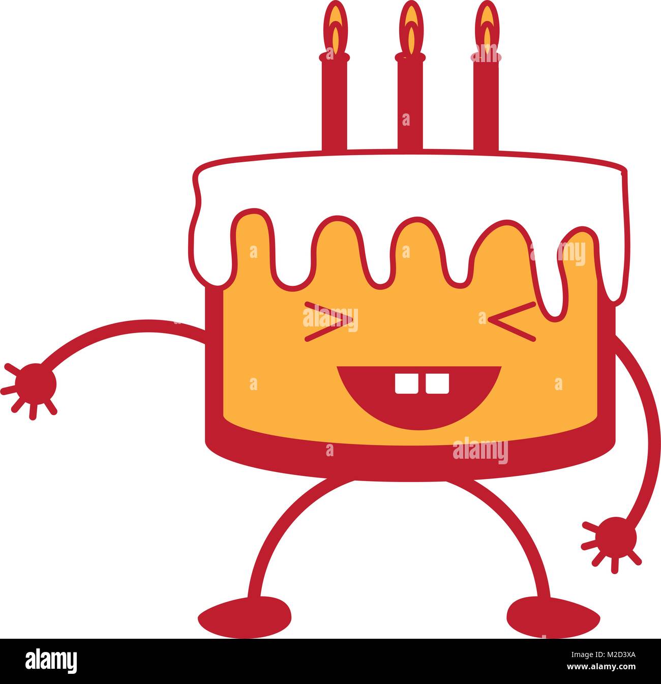 L Icone De Gateau D Anniversaire De Kawaii Image Vectorielle Stock Alamy