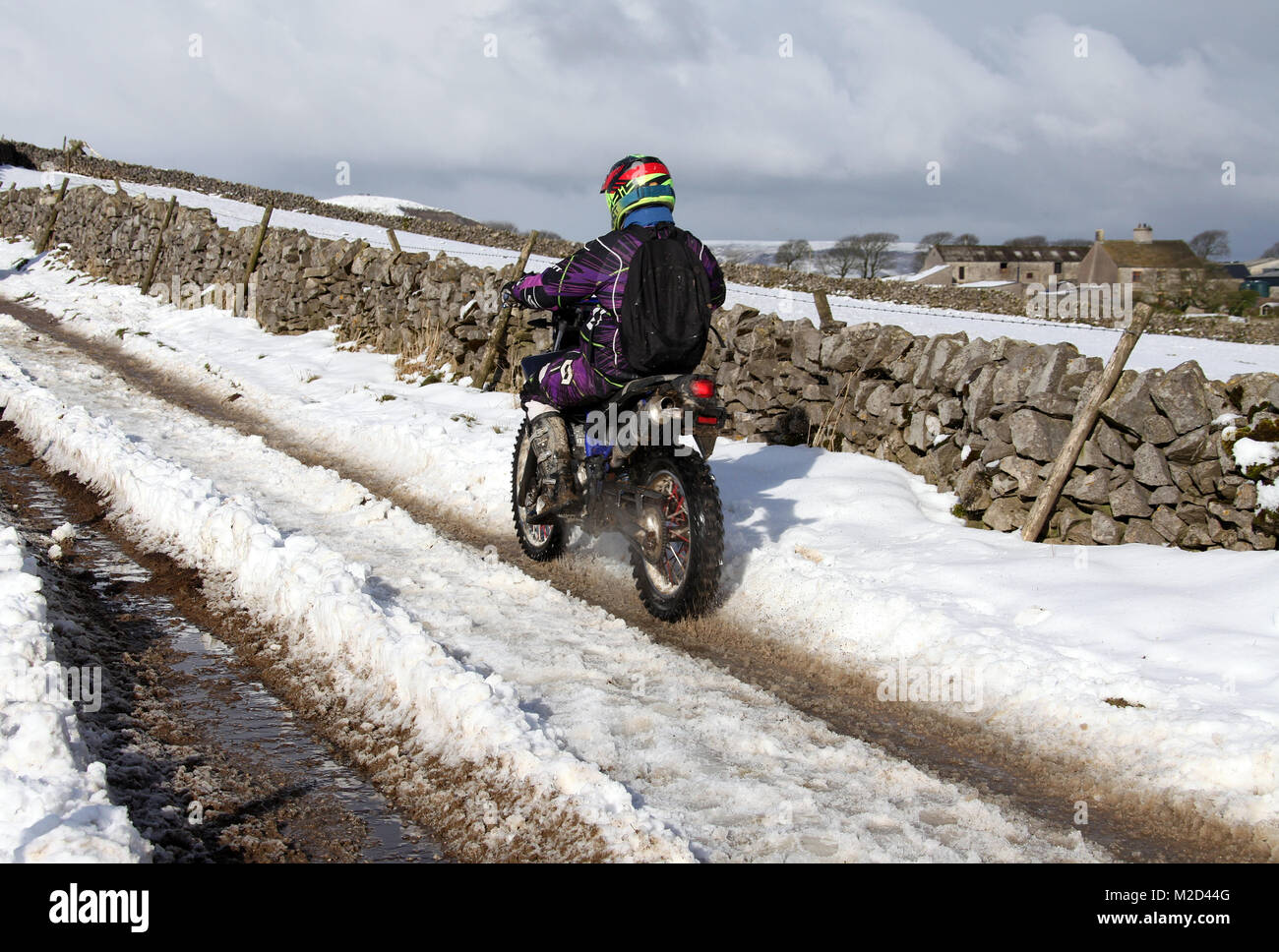 Trail vtt dans la Derbyshire Peak District National Park Banque D'Images