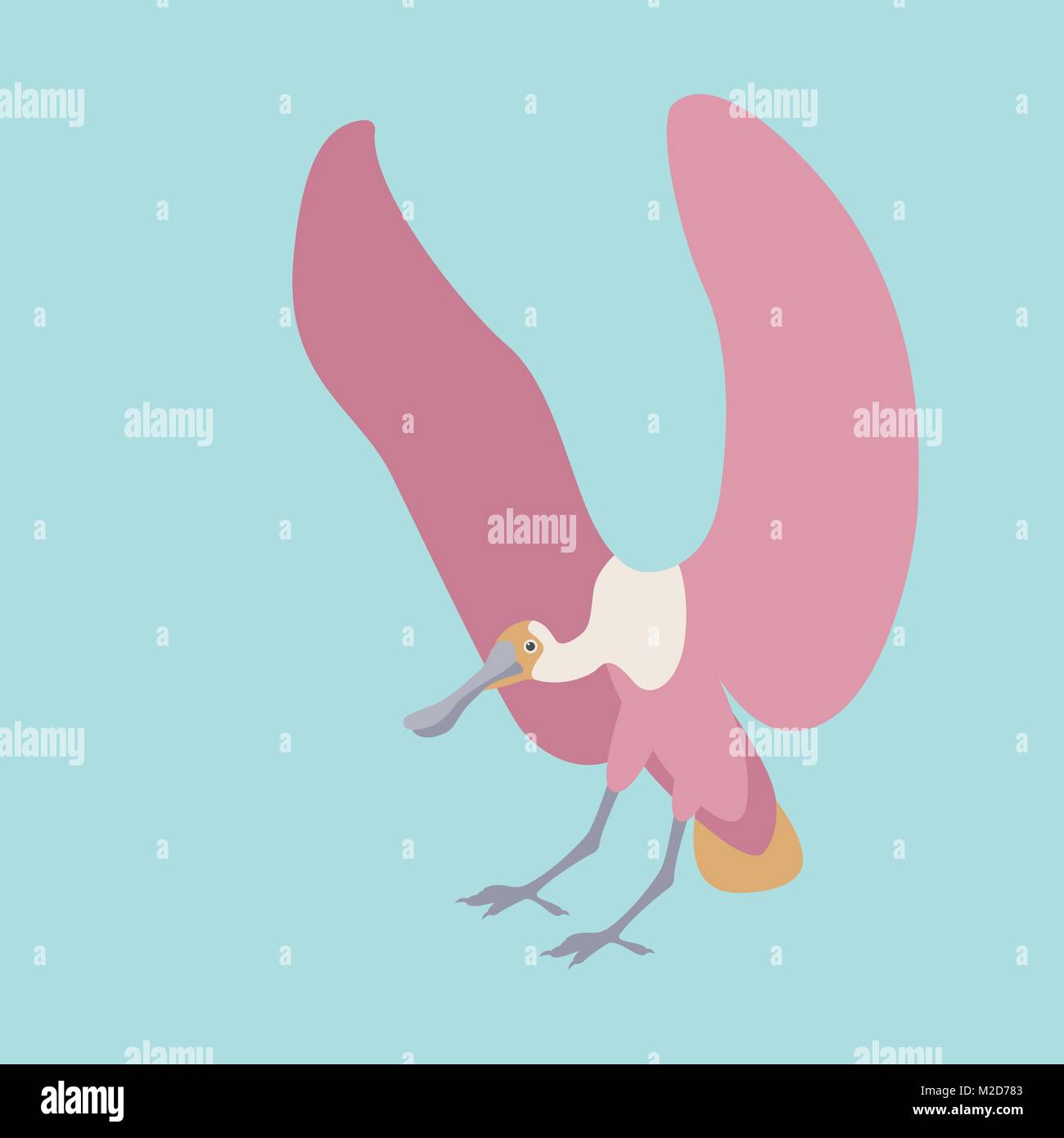 Roseate spoonbill vector illustration style plat côté profil Illustration de Vecteur Roseate spoonbill vector illustration style plat côté profil Illustration de Vecteur