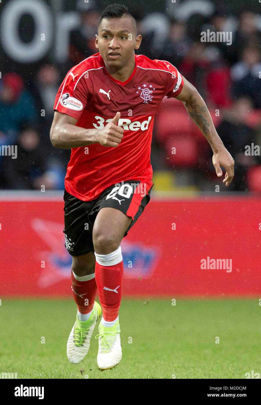 Alfredo Morelos des Rangers lors du match de Premiership écossais de Ladbrokes au Global Energy Stadium, à Dingwall. APPUYEZ SUR ASSOCIATION photo. Date de la photo: Dimanche 28 janvier 2018. Voir PA Story SOCCER Ross County. Le crédit photo devrait se lire : Jeff Holmes/PA Wire. Banque D'Images