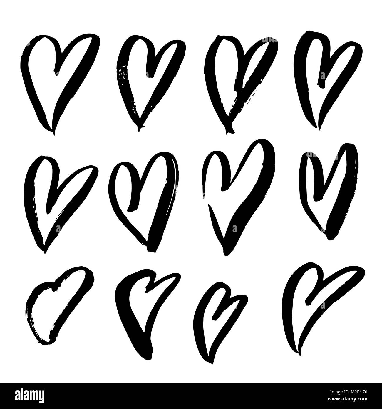 Grunge coeurs ensemble. Valentine day imprimer. Vector illustration Illustration de Vecteur Grunge coeurs ensemble. Valentine day imprimer. Vector illustration Illustration de Vecteur
