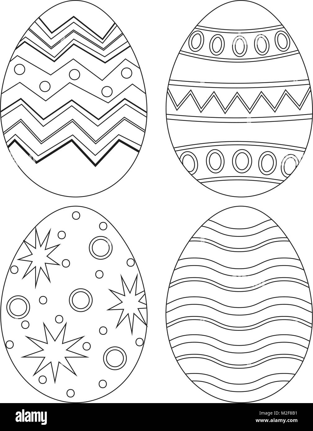 Noir et blanc Collection d'oeufs de pâques poster ensemble ...