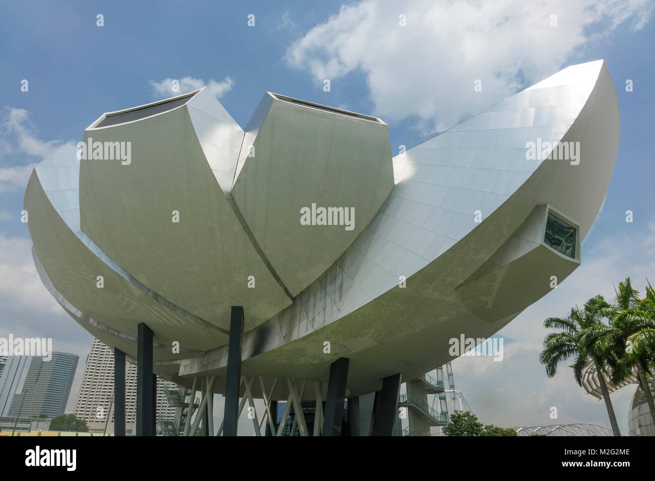 Marina Bay, Singapour, l'Art Science Museum Banque D'Images