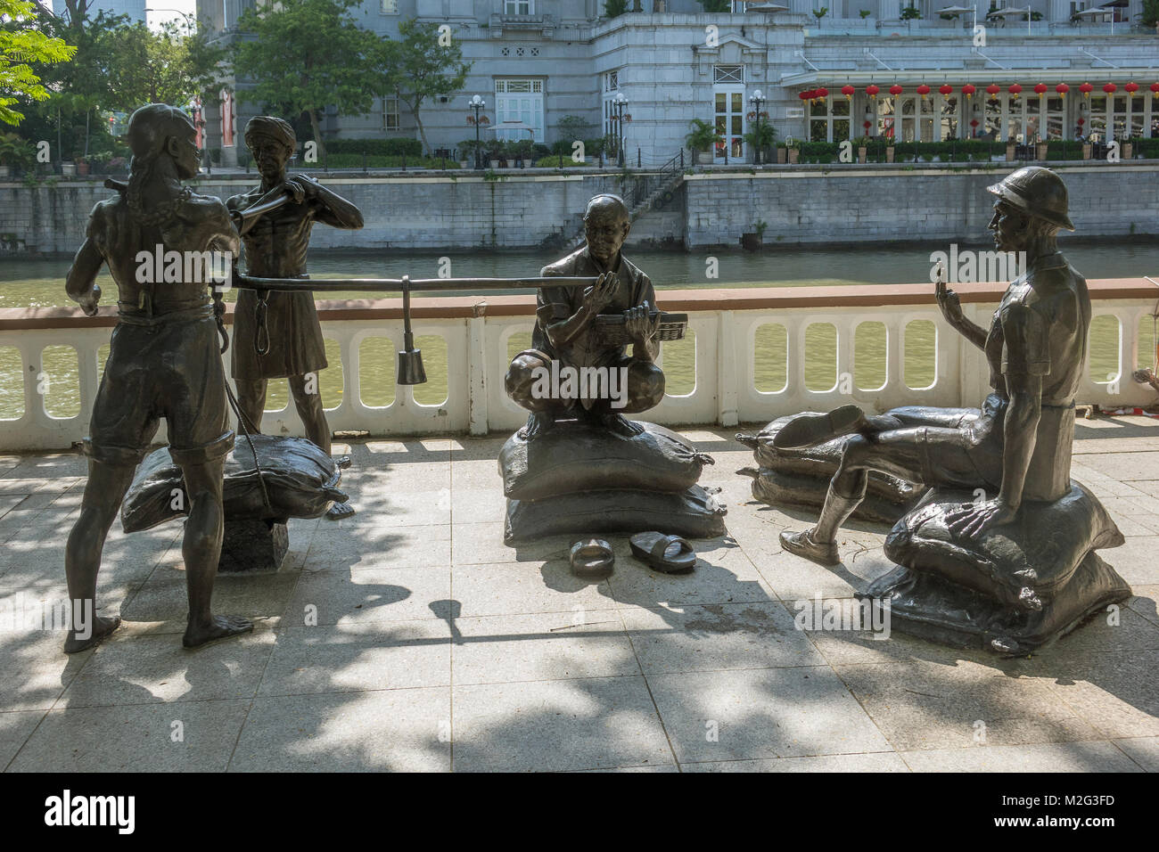 Singapour, 'un Grand Emporium' sculpture Banque D'Images